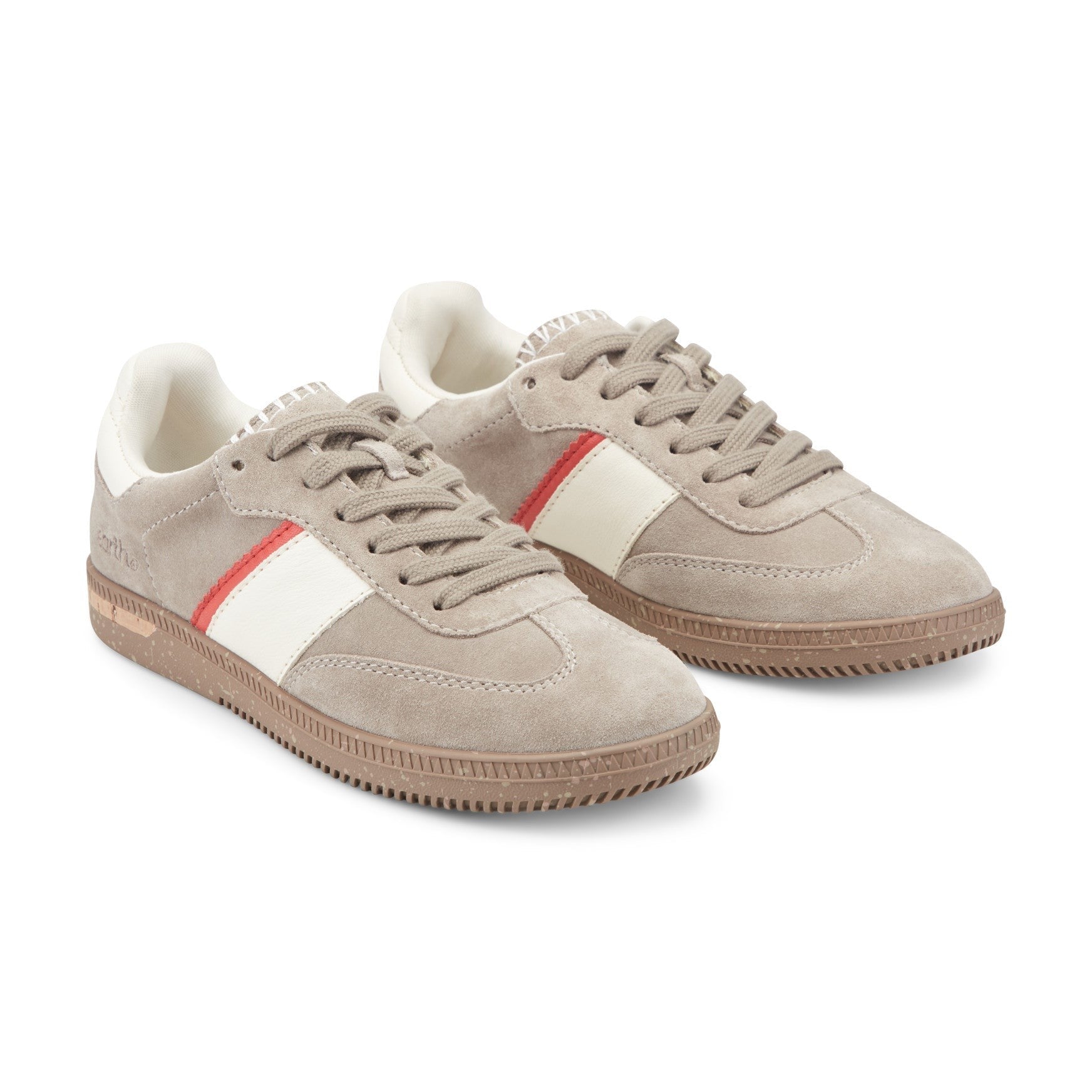 Earth Penny Lace-Up Casual Cushioned Arch-Support Women's Sneaker - Taupe Suede - 2