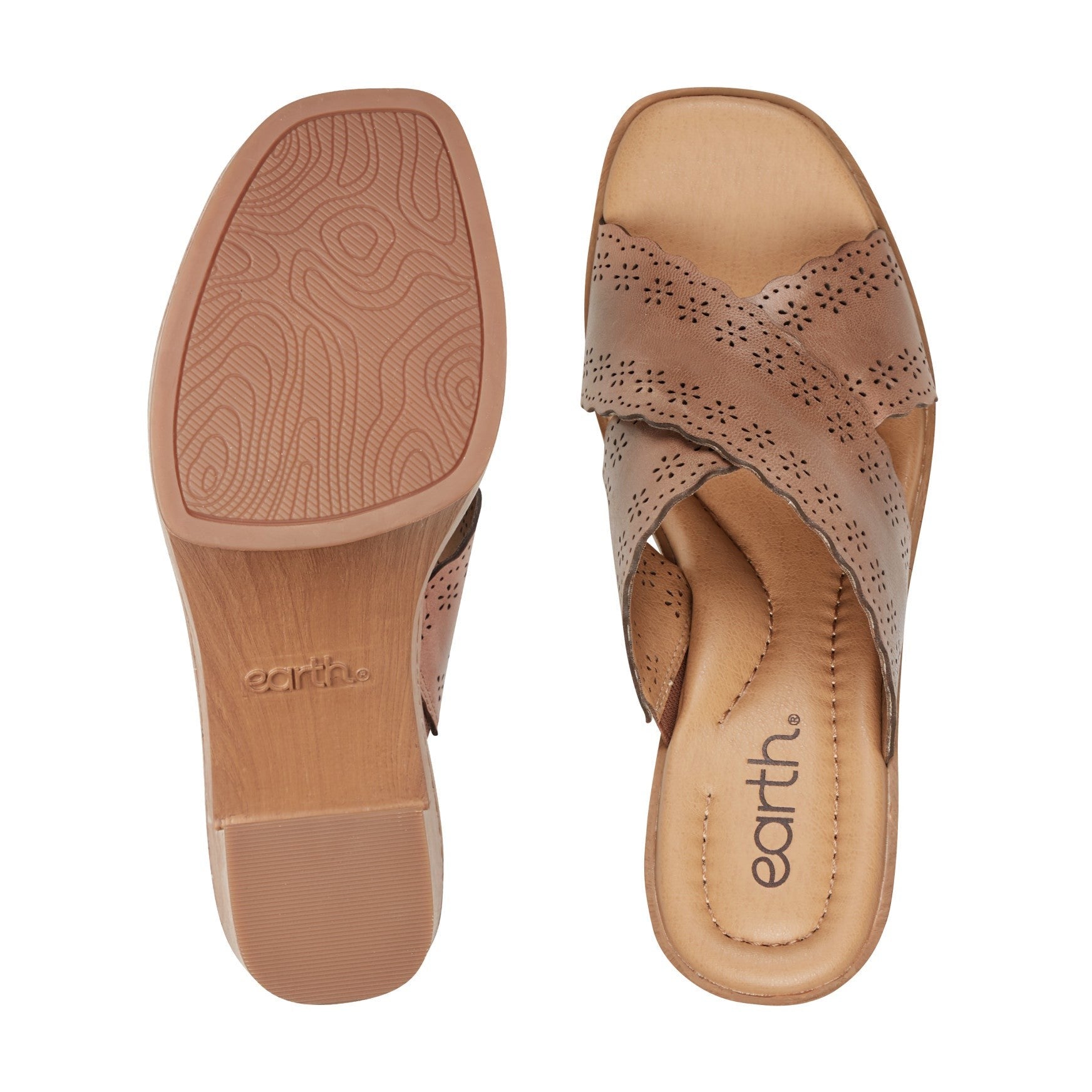 Earth Qamra Cushioned Platform Slip-On Women's Dress Sandal - Medium Natural Leather - 5
