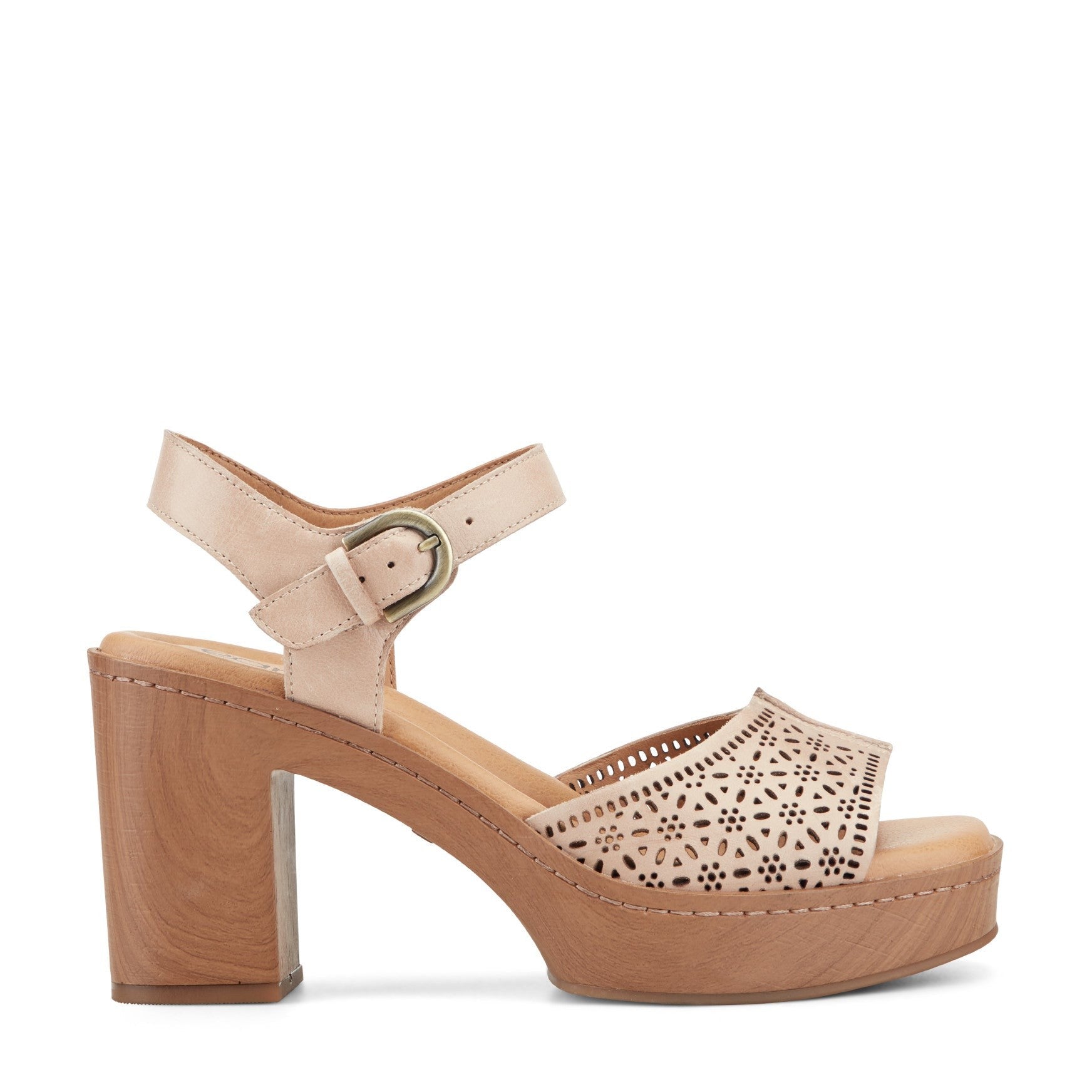 Earth Quinty Cushioned Arch Support Heeled Dress Sandal Women's Heeled Dress Sandal - Light Natural Leather - 1