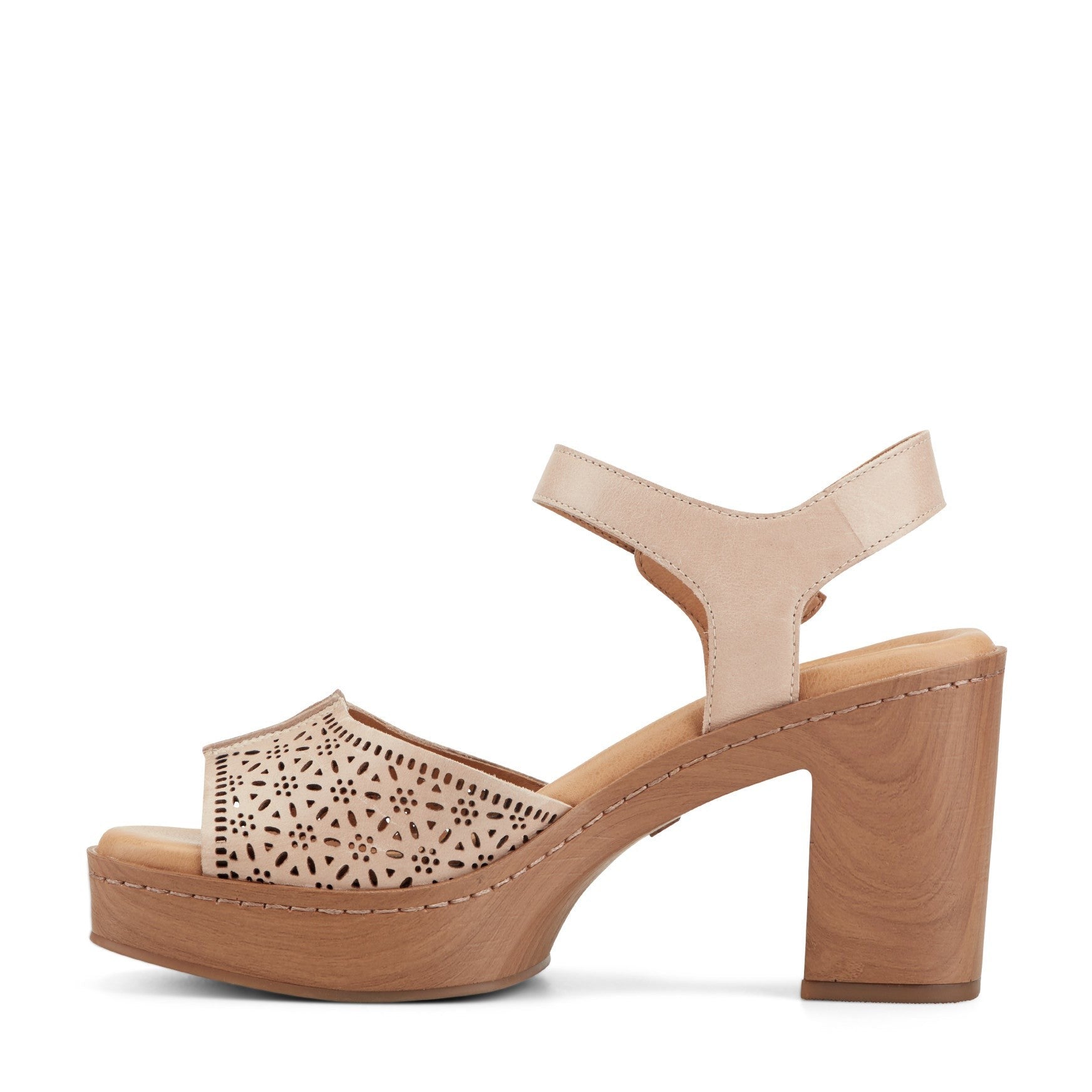 Earth Quinty Cushioned Arch Support Heeled Dress Sandal Women's Heeled Dress Sandal - Light Natural Leather - 4