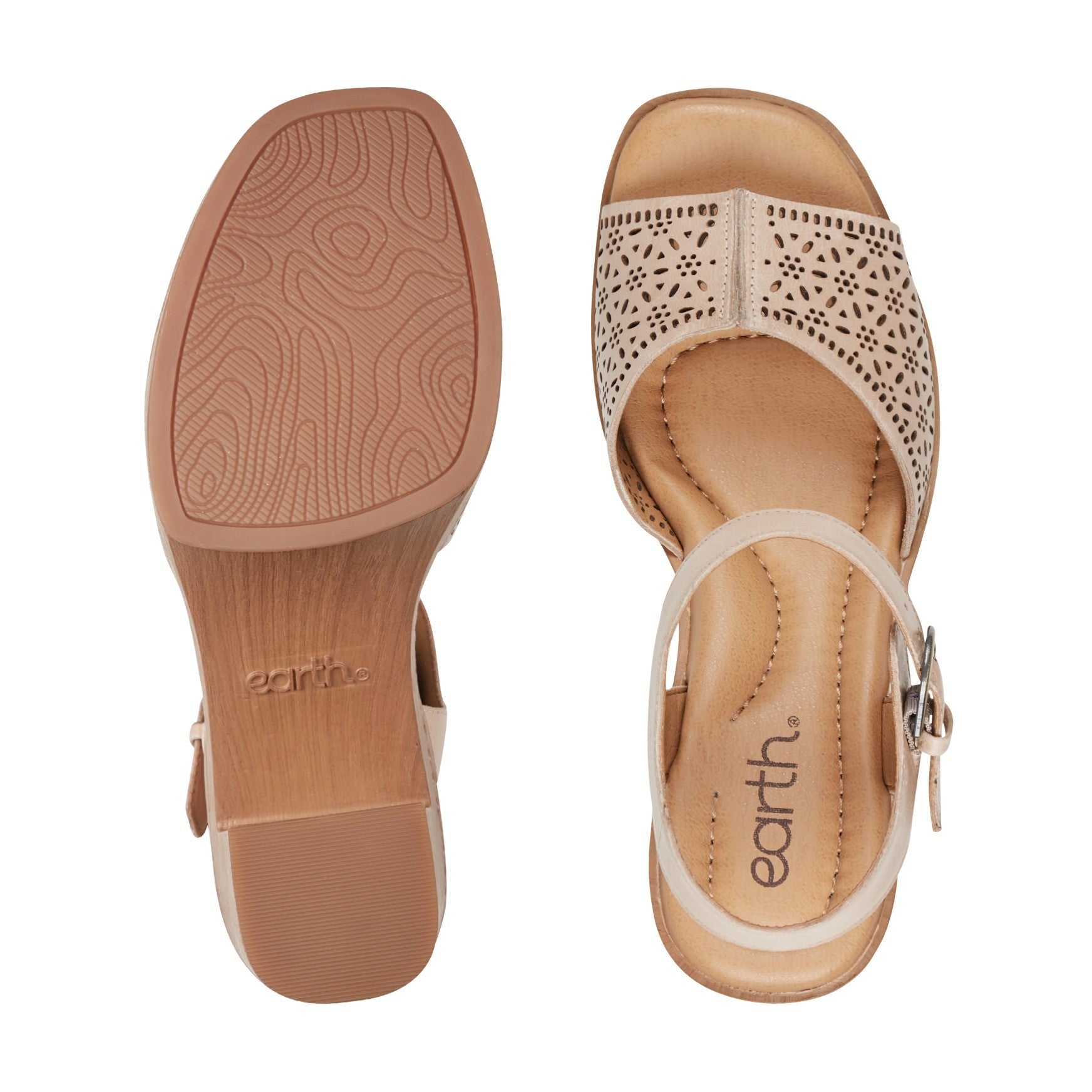 Earth Quinty Cushioned Arch Support Heeled Dress Sandal Women's Heeled Dress Sandal - Light Natural Leather - 5