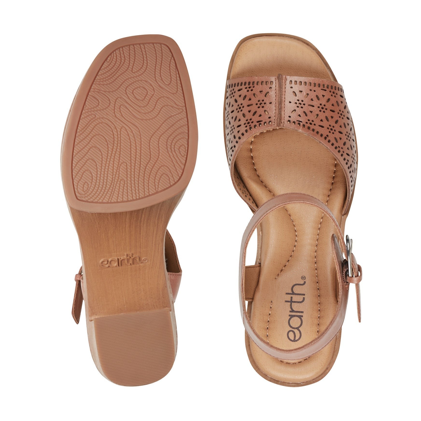 Earth Quinty Cushioned Arch Support Heeled Dress Sandal Women's Heeled Dress Sandal - Medium Natural Leather - 5