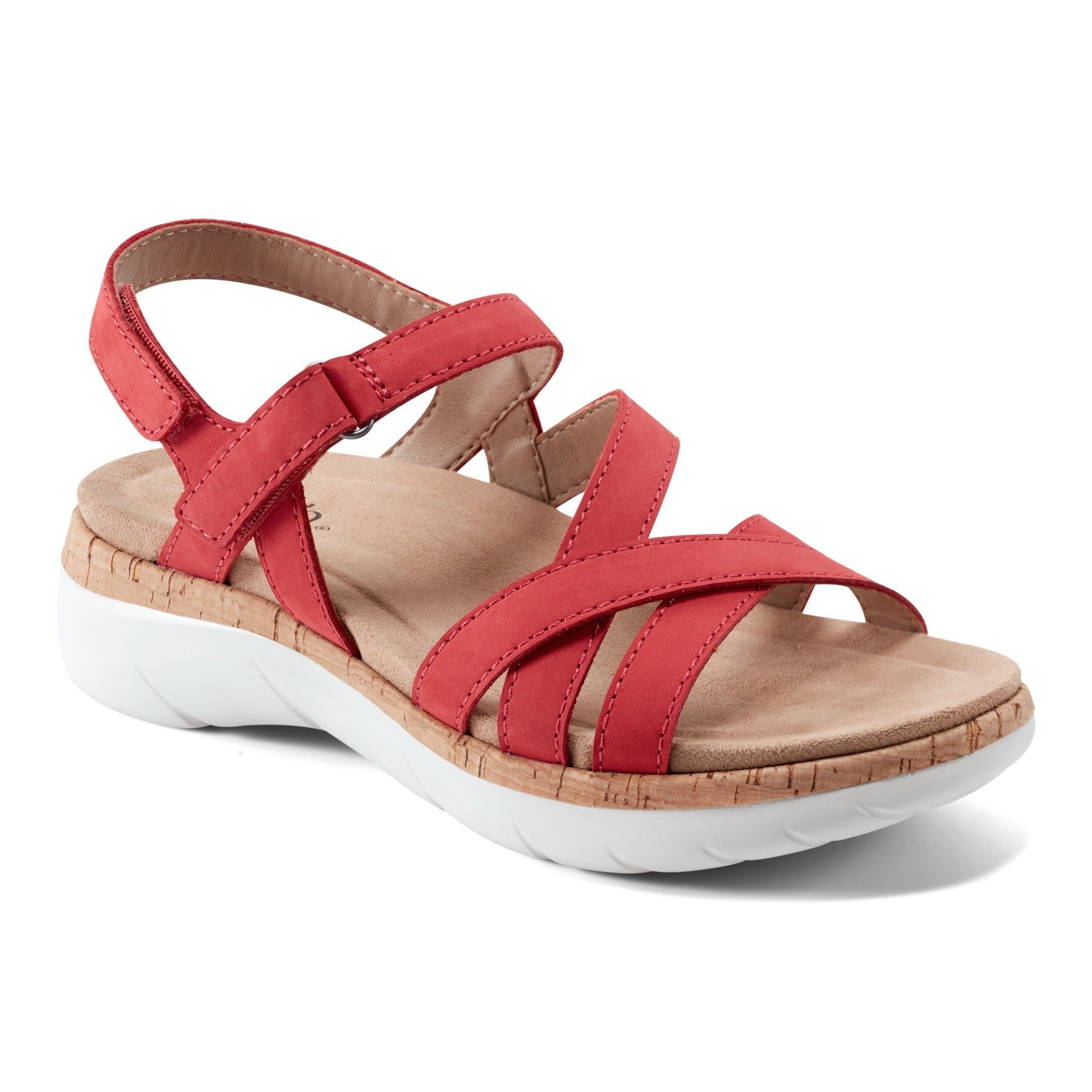 Earth Rosie Cushioned Arch-Support Strappy Flat - Women's Casual Sandal - Medium Red - 2