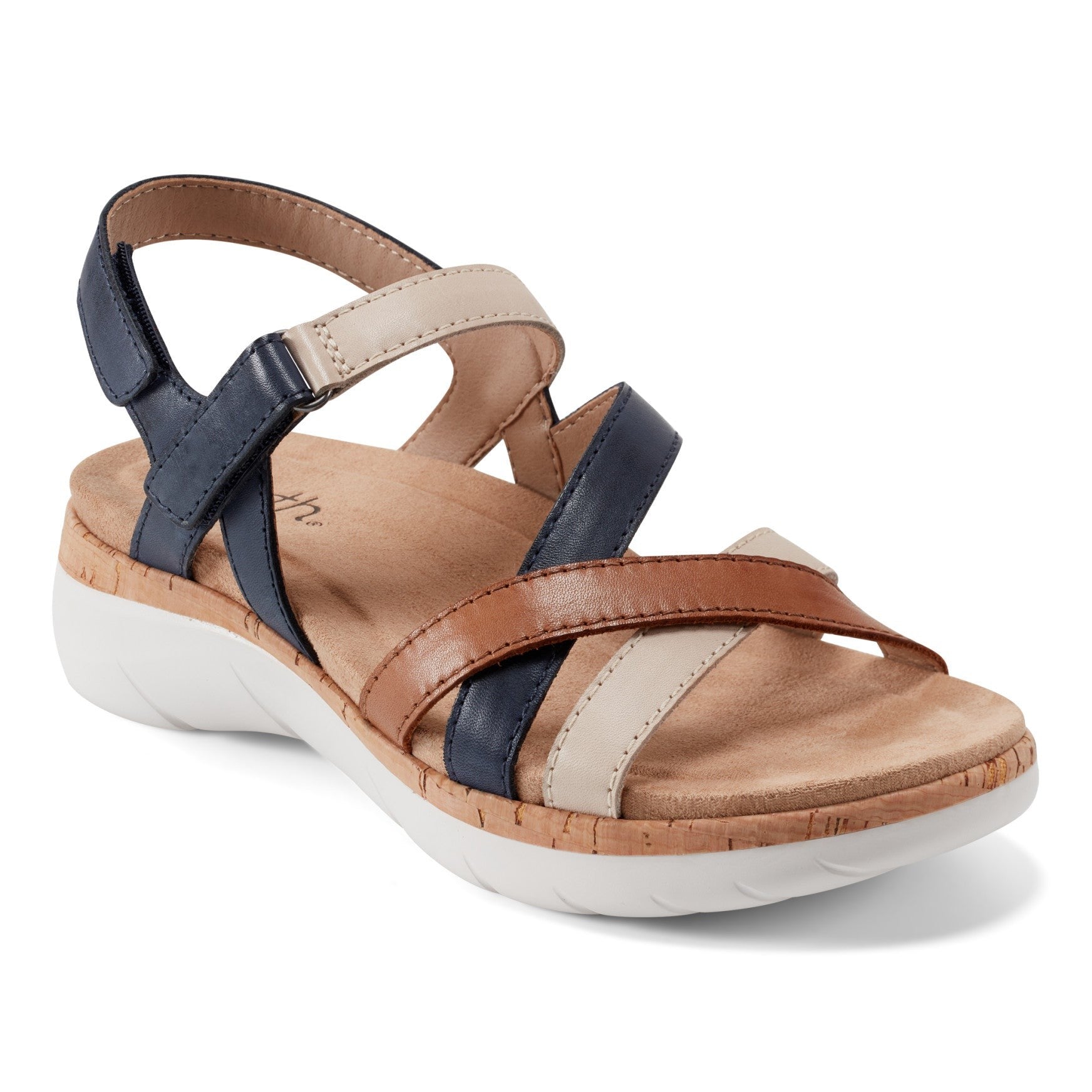 Earth Rosie Cushioned Arch-Support Strappy Flat - Women's Casual Sandal - Natural Multi - 2