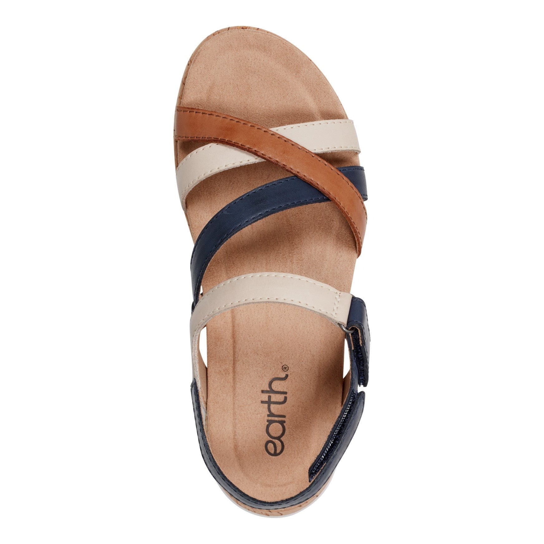 Earth Rosie Cushioned Arch-Support Strappy Flat - Women's Casual Sandal - Natural Multi - 5