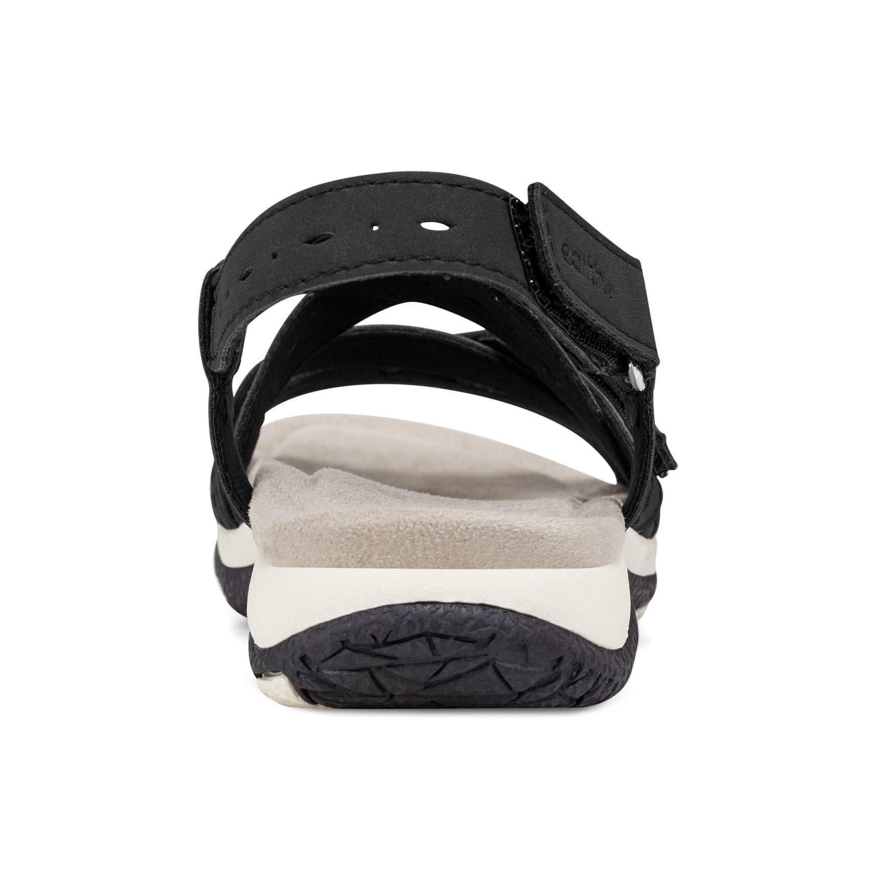 Earth Samsin Round Toe Strappy Casual Flat Sandal - Cushioned Arch Support Women's Casual Flat Sandal - Black - 4