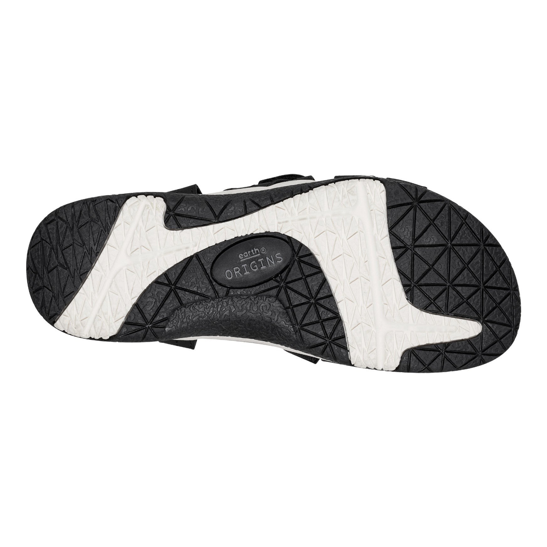 Earth Samsin Round Toe Strappy Casual Flat Sandal - Cushioned Arch Support Women's Casual Flat Sandal - Black - 6