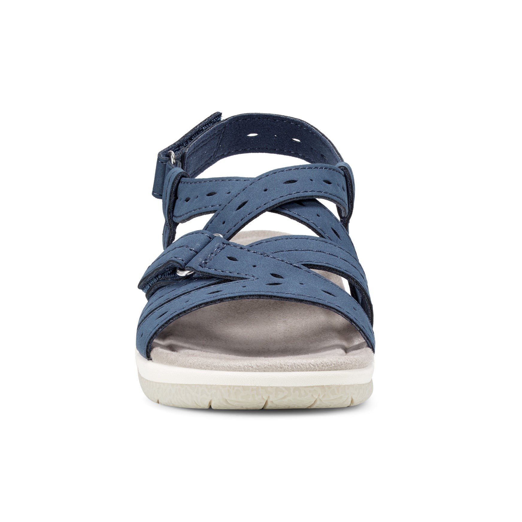 Earth Samsin Round Toe Strappy Casual Flat Sandal - Cushioned Arch Support Women's Casual Flat Sandal - Dark Blue - 3