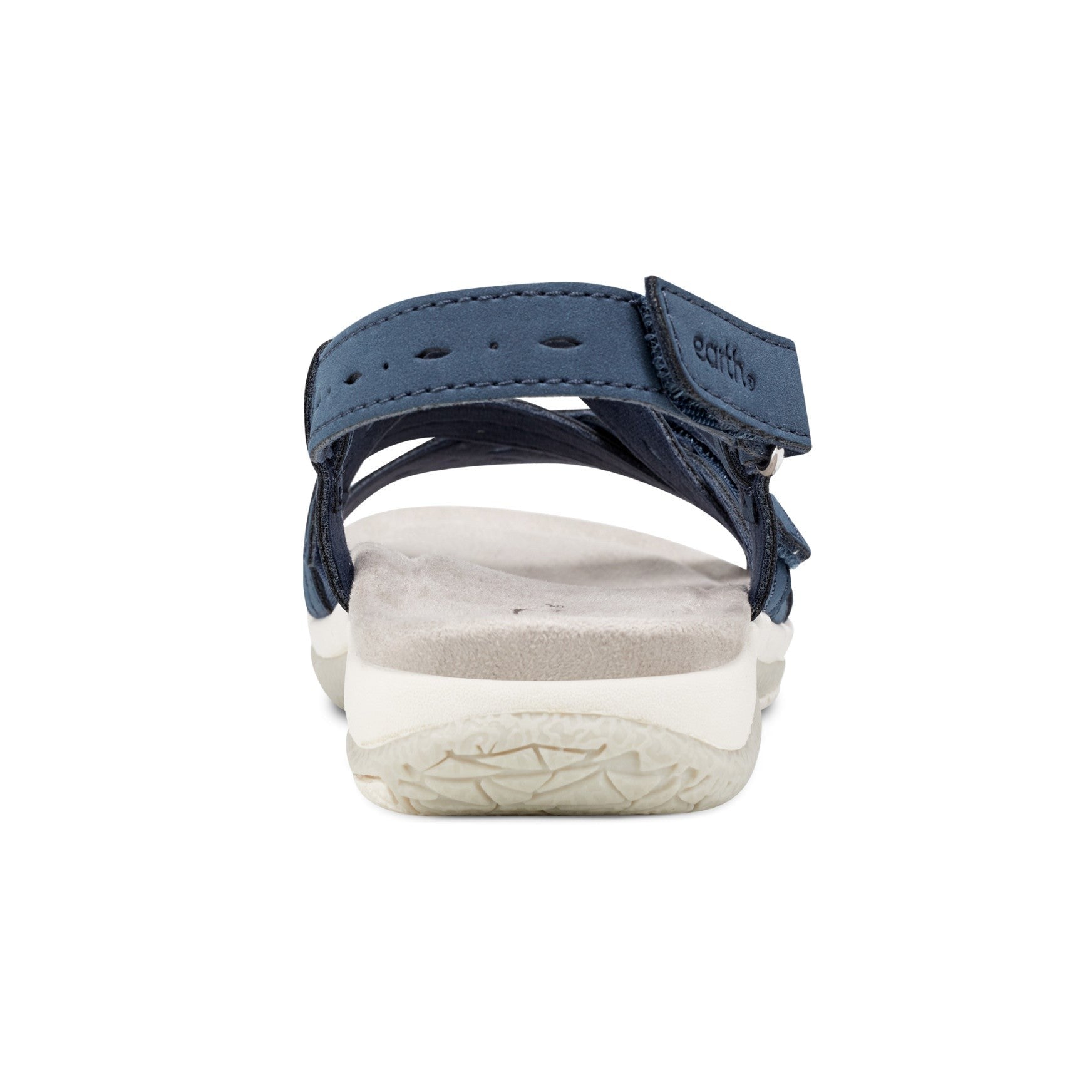 Earth Samsin Round Toe Strappy Casual Flat Sandal - Cushioned Arch Support Women's Casual Flat Sandal - Dark Blue - 4