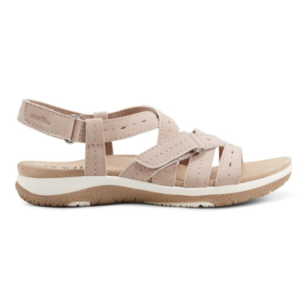 Earth Samsin Round Toe Strappy Casual Flat Sandal - Cushioned Arch Support Women's Casual Flat Sandal - Light Pink - 2