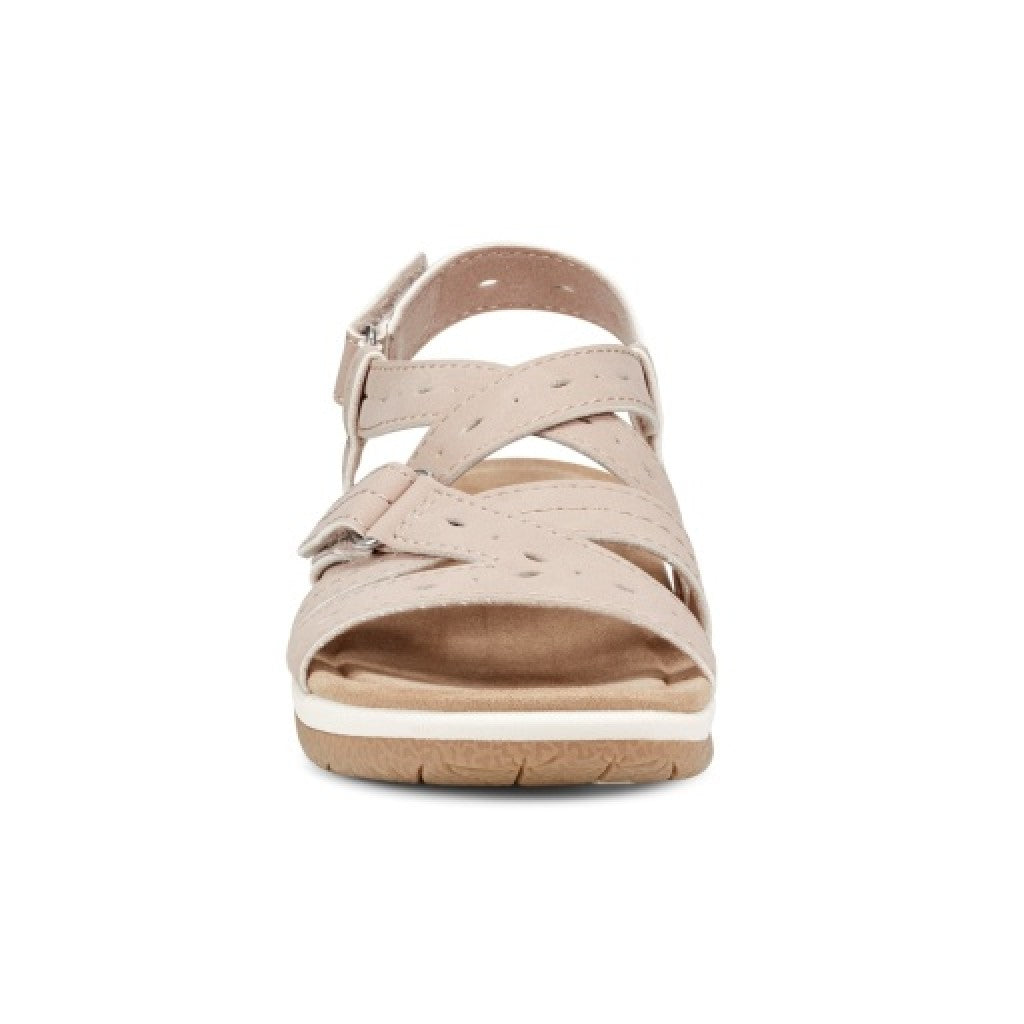 Earth Samsin Round Toe Strappy Casual Flat Sandal - Cushioned Arch Support Women's Casual Flat Sandal - Light Pink - 3