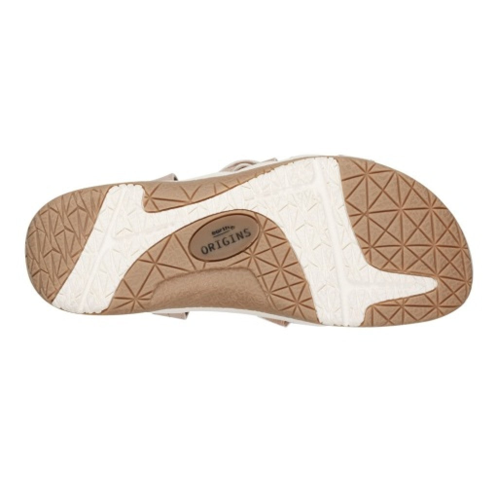 Earth Samsin Round Toe Strappy Casual Flat Sandal - Cushioned Arch Support Women's Casual Flat Sandal - Light Pink - 5