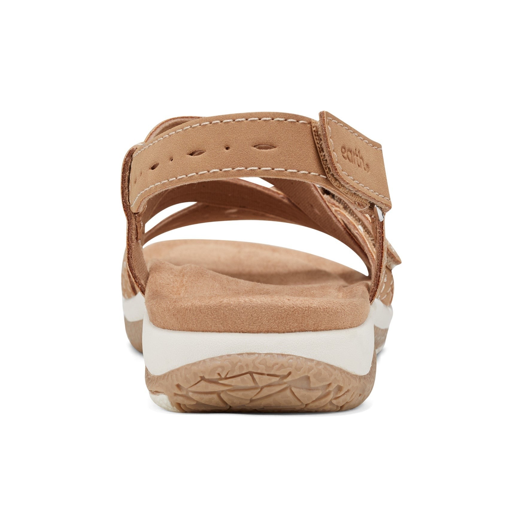 Earth Samsin Round Toe Strappy Casual Flat Sandal - Cushioned Arch Support Women's Casual Flat Sandal - Medium Natural - 4