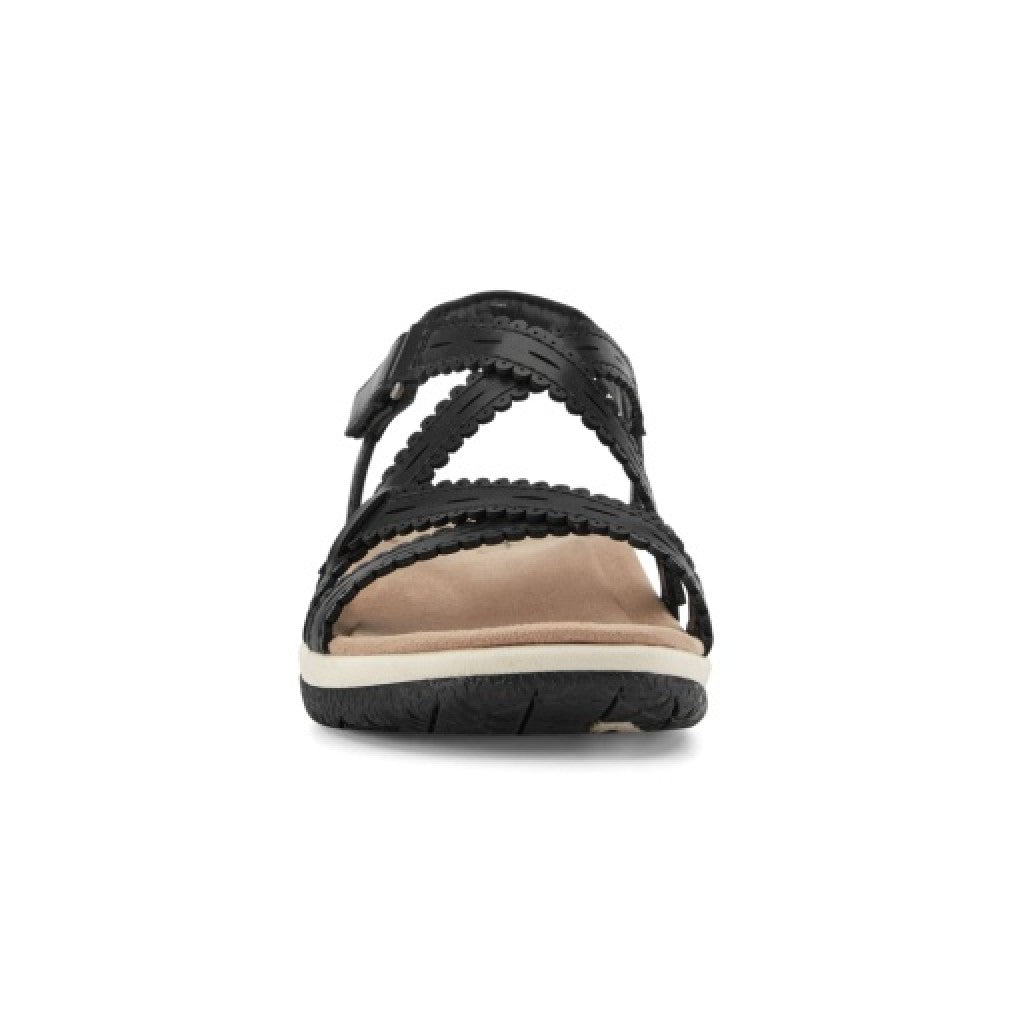 Earth Sanetra Strappy Sandal Cushioned Arch Support Women's Sandal - Black - 3