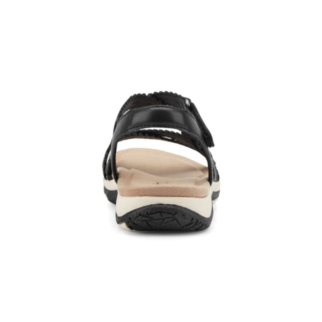 Earth Sanetra Strappy Sandal Cushioned Arch Support Women's Sandal - Black - 4