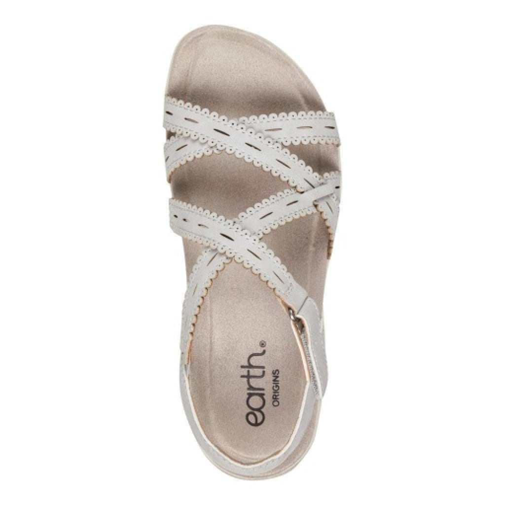 Earth Sanetra Strappy Sandal Cushioned Arch Support Women's Sandal - Light Gray - 6
