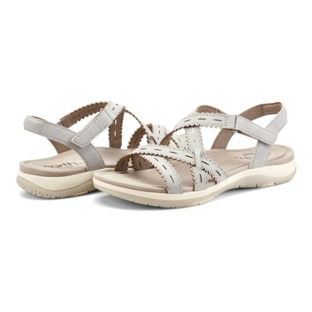 Earth Sanetra Strappy Sandal Cushioned Arch Support Women's Sandal - Light Gray - 7