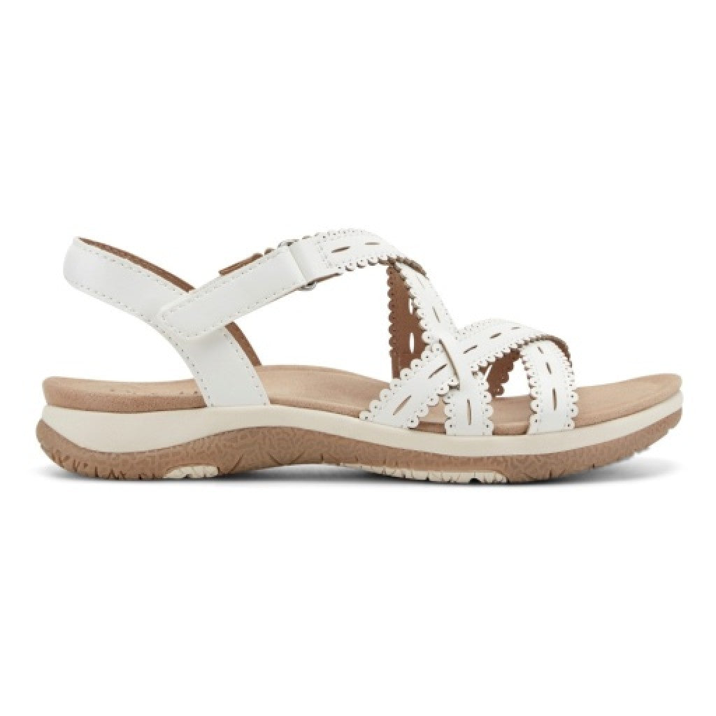 Earth Sanetra Strappy Sandal Cushioned Arch Support Women's Sandal - White - 2