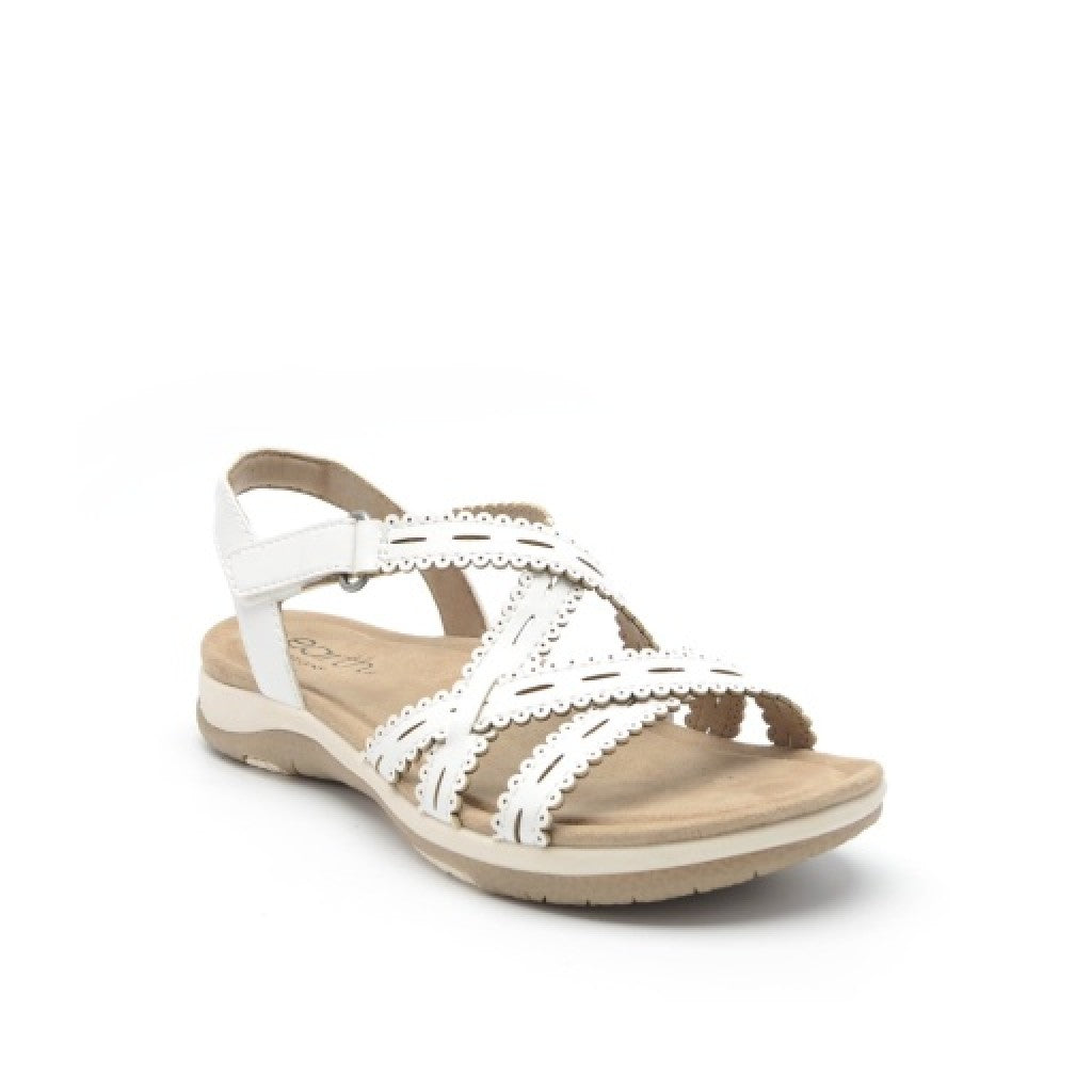 Earth Sanetra Strappy Sandal Cushioned Arch Support Women's Sandal - White - 8