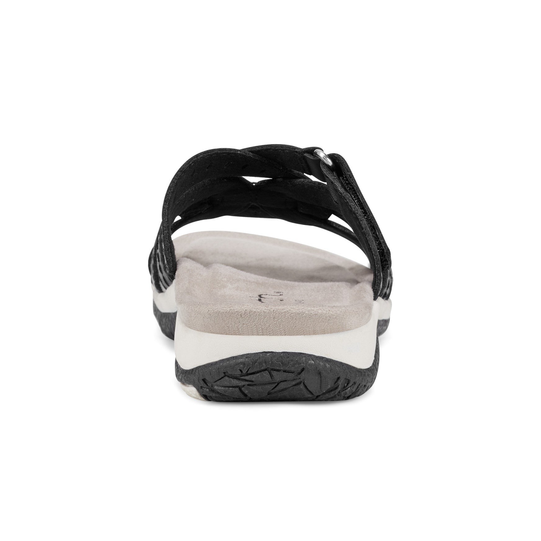 Earth Sassoni Strappy Cushioned Arch-Support Slip-On Women's Flat Sandal - Black - 4