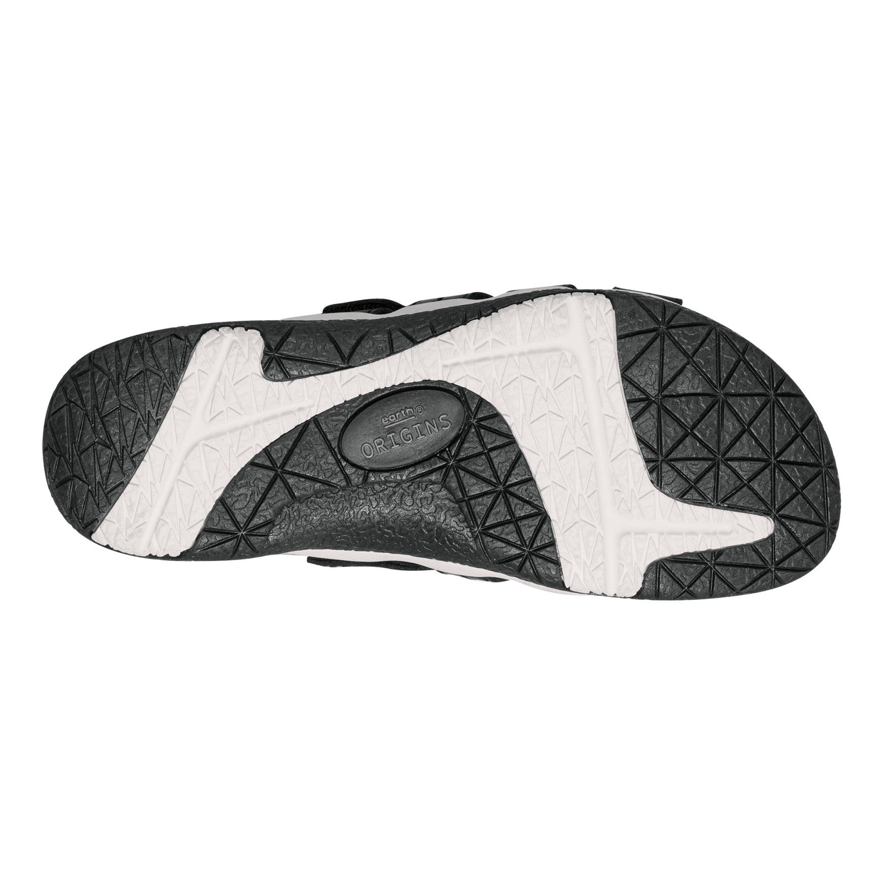 Earth Sassoni Strappy Cushioned Arch-Support Slip-On Women's Flat Sandal - Black - 6