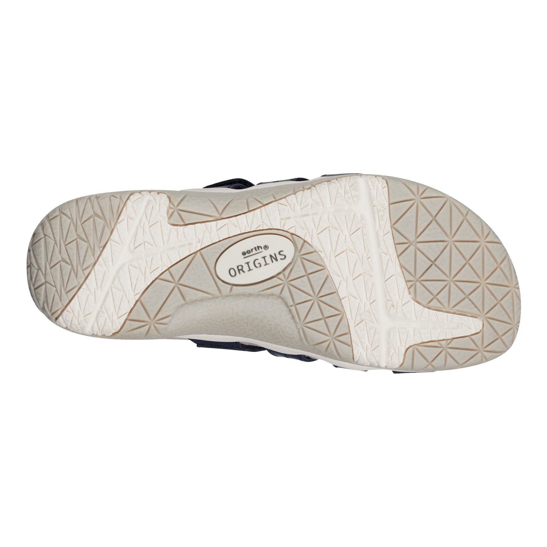 Earth Sassoni Strappy Cushioned Arch-Support Slip-On Women's Flat Sandal - Dark Blue - 6