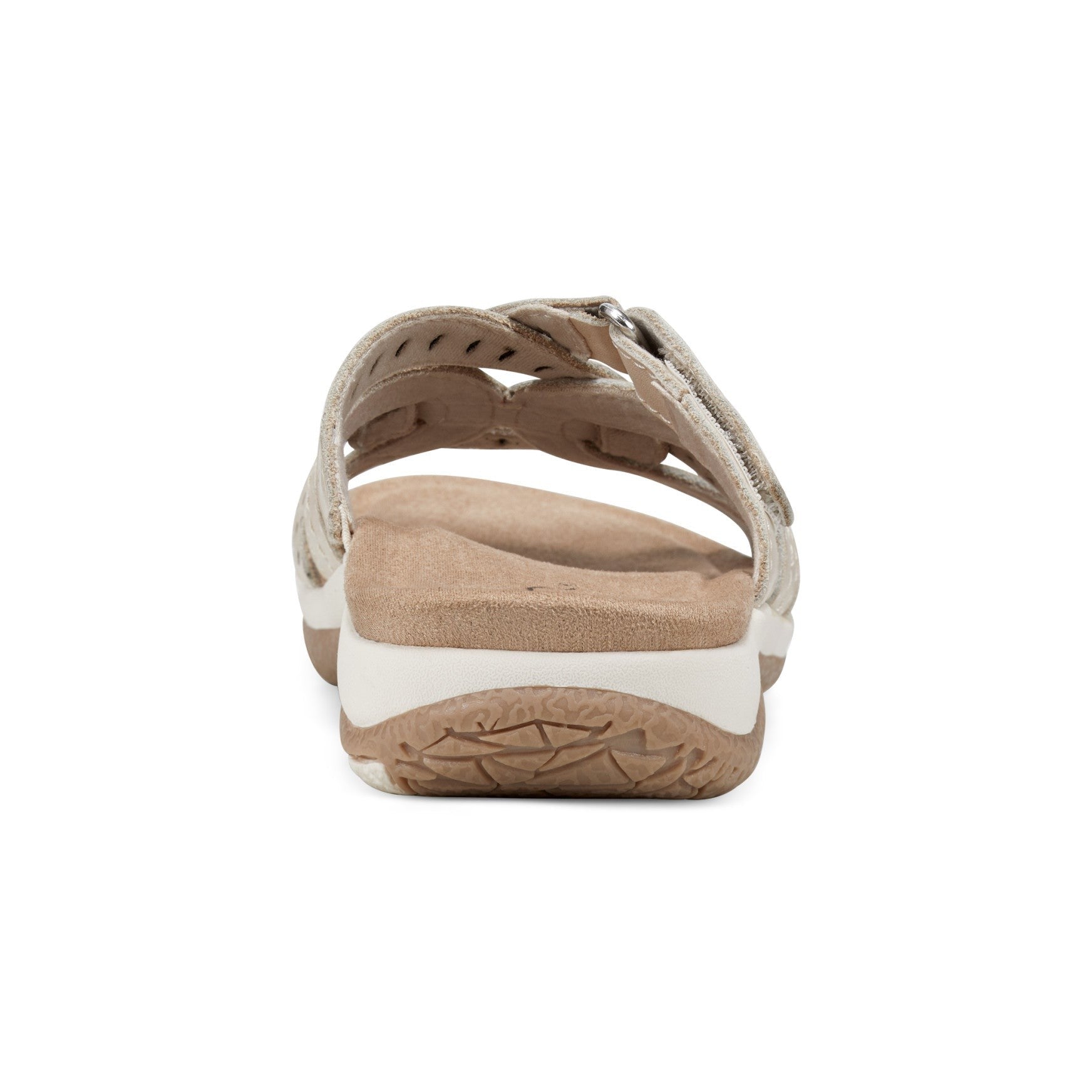 Earth Sassoni Strappy Cushioned Arch-Support Slip-On Women's Flat Sandal - Ivory - 4