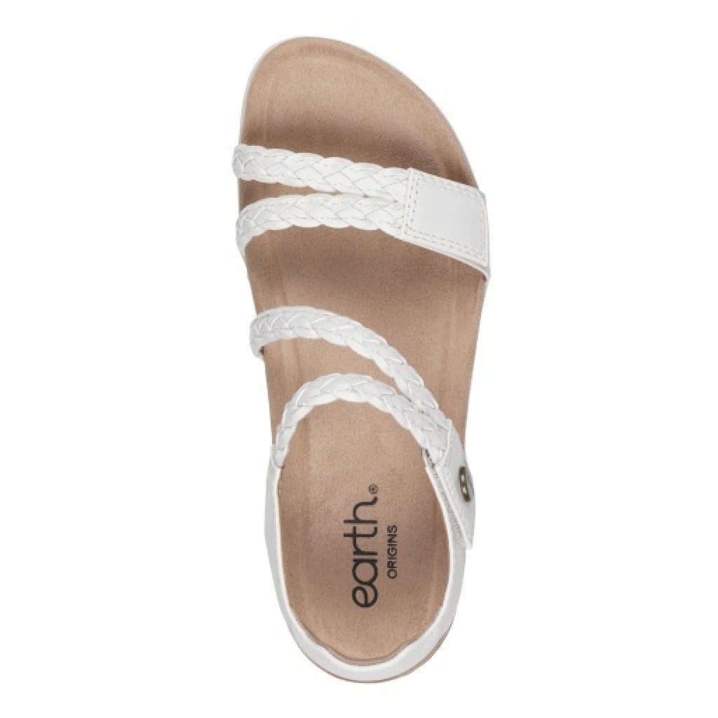 Earth Stellon Braided Strappy Sandal Cushioned Arch Support Women's Sandal - Ivory - 6