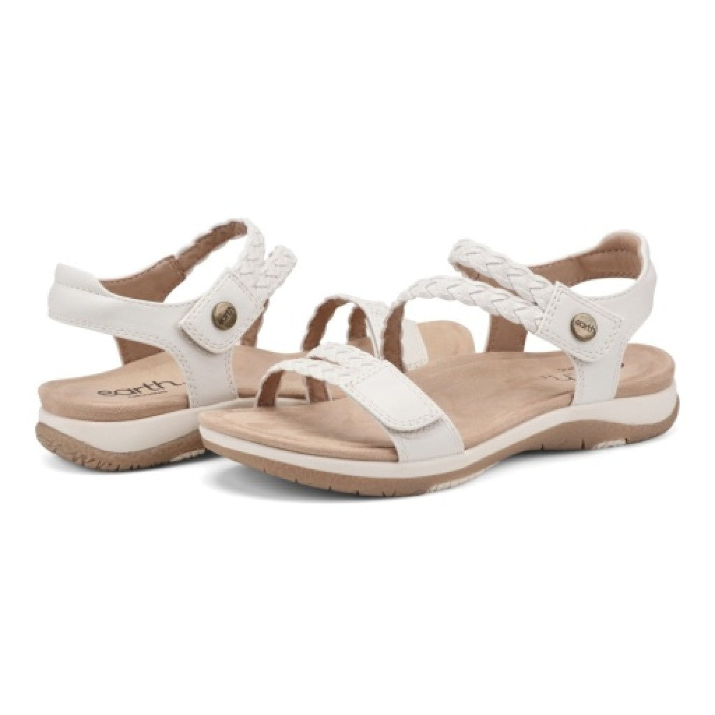 Earth Stellon Braided Strappy Sandal Cushioned Arch Support Women's Sandal - Ivory - 7