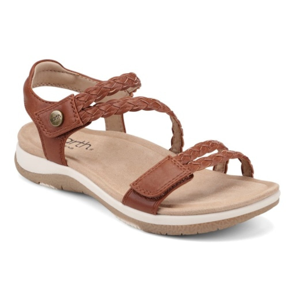 Earth Stellon Braided Strappy Sandal Cushioned Arch Support Women's Sandal - Medium Brown - 1