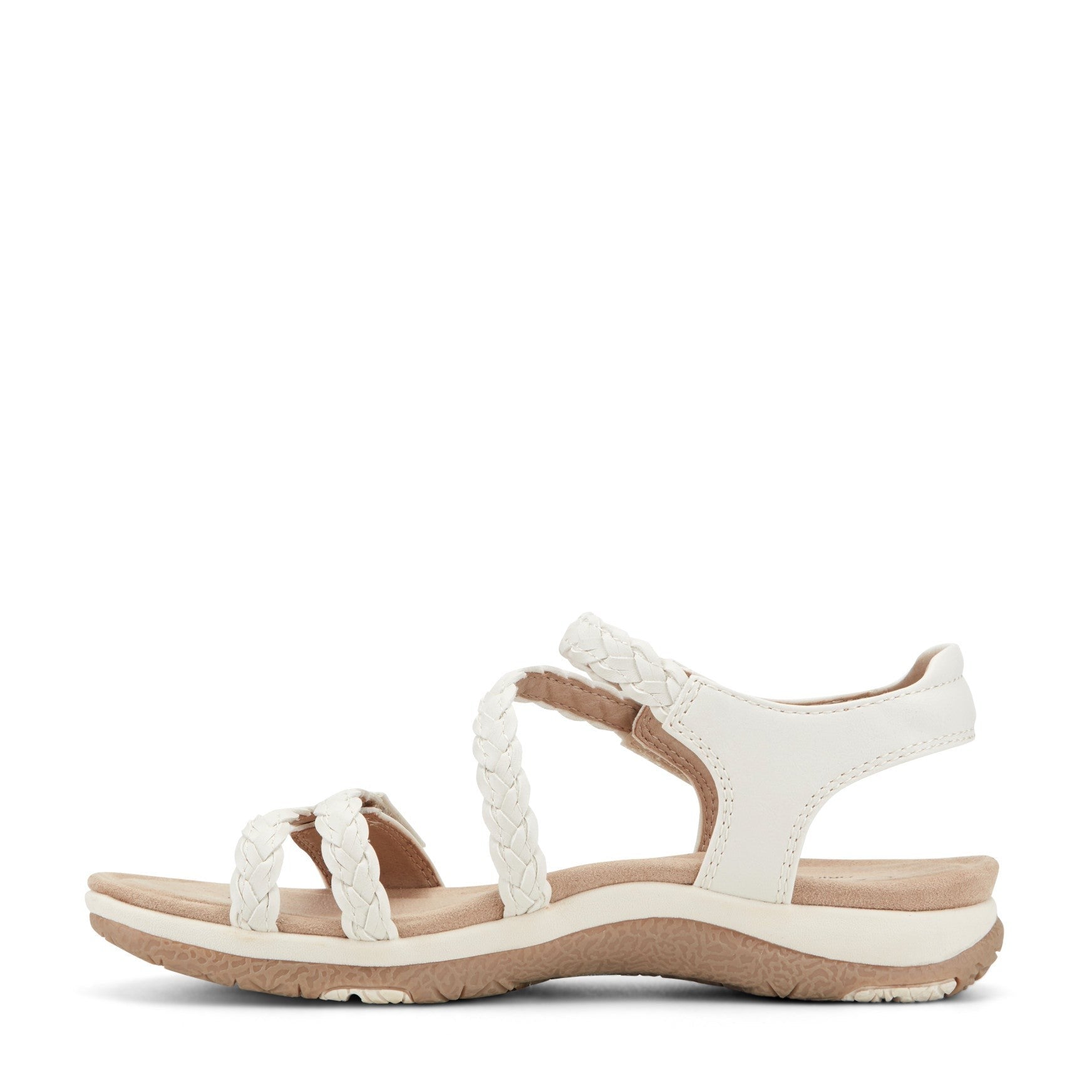 Earth Stellon Braided Strappy Sandal Cushioned Arch Support Women's Sandal - White - 4