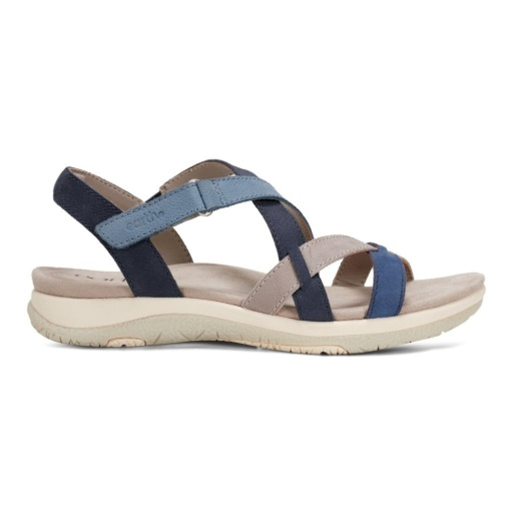 Earth Sterling Arch-Support Cushioned Strappy Women's Flat Sandal - Dark Blue - 2