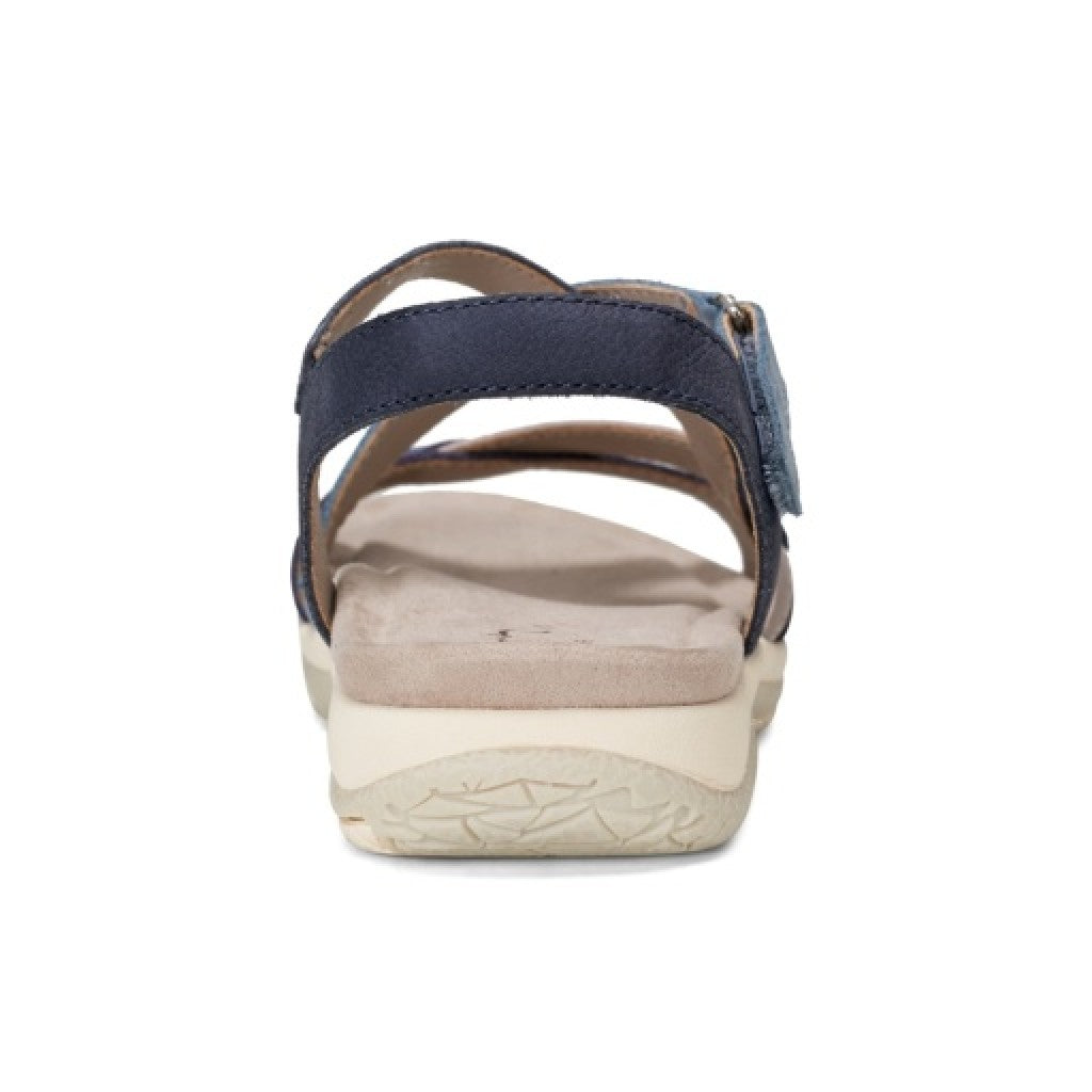Earth Sterling Arch-Support Cushioned Strappy Women's Flat Sandal - Dark Blue - 4