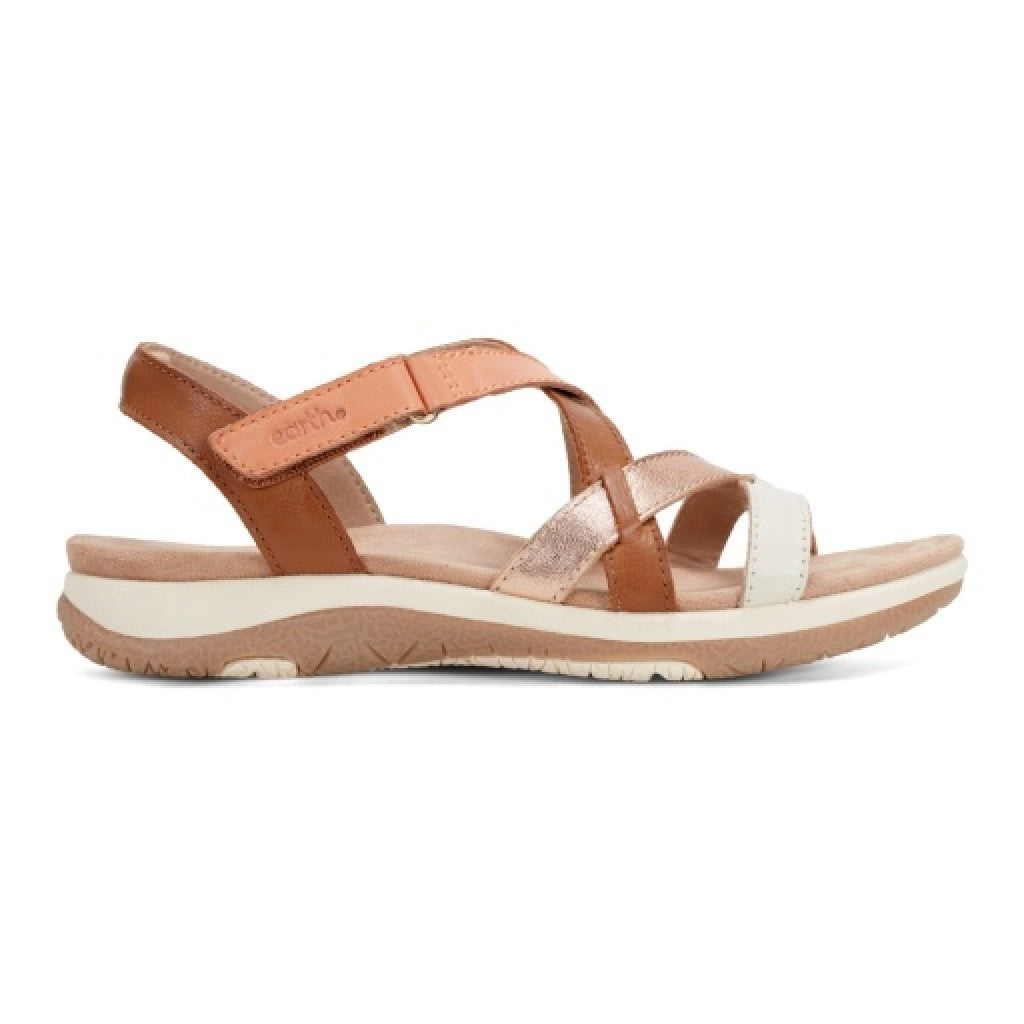 Earth Sterling Arch-Support Cushioned Strappy Women's Flat Sandal - Ivory - 2