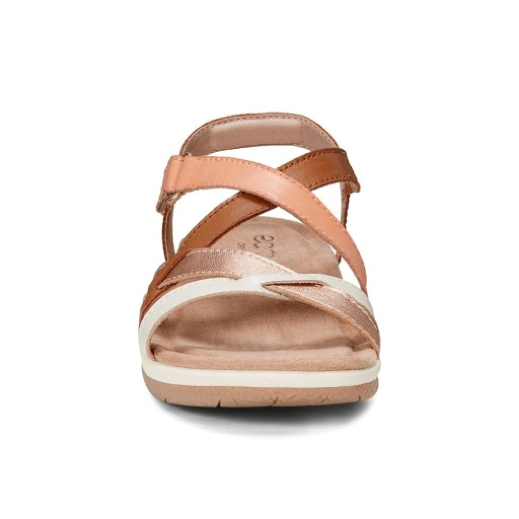 Earth Sterling Arch-Support Cushioned Strappy Women's Flat Sandal - Ivory - 3
