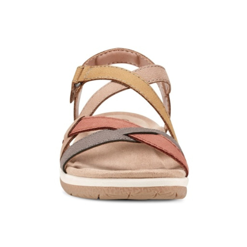 Earth Sterling Arch-Support Cushioned Strappy Women's Flat Sandal - Light Gray - 3