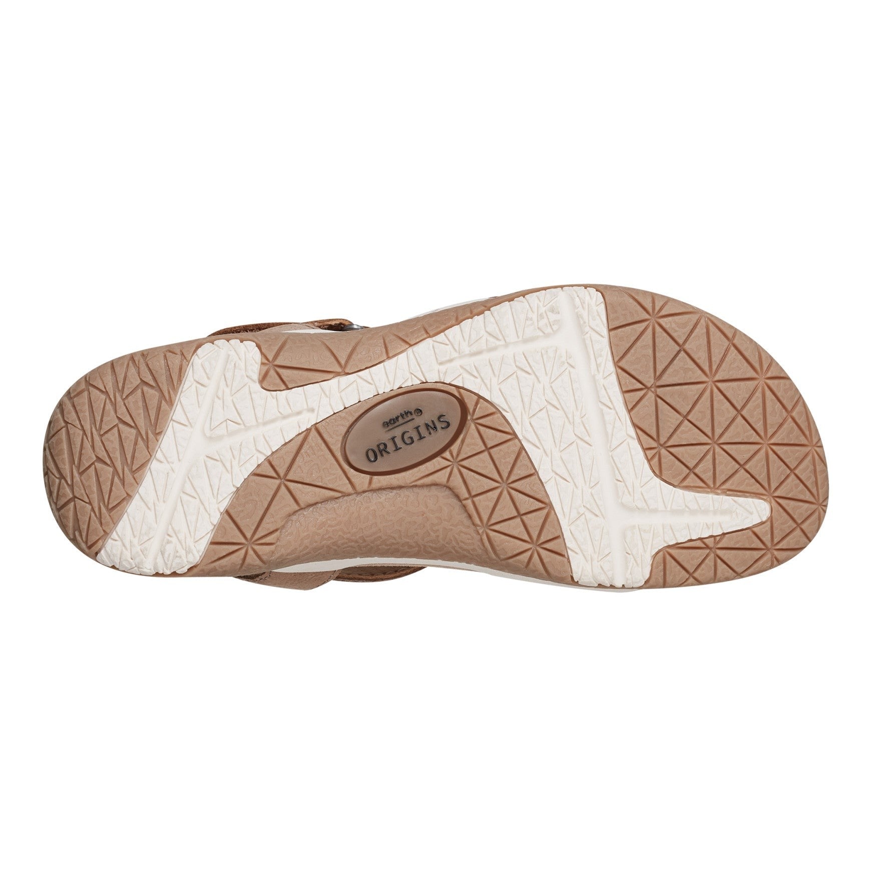 Earth Sterling Arch-Support Cushioned Strappy Women's Flat Sandal - Light Grey Multi Leather - 6