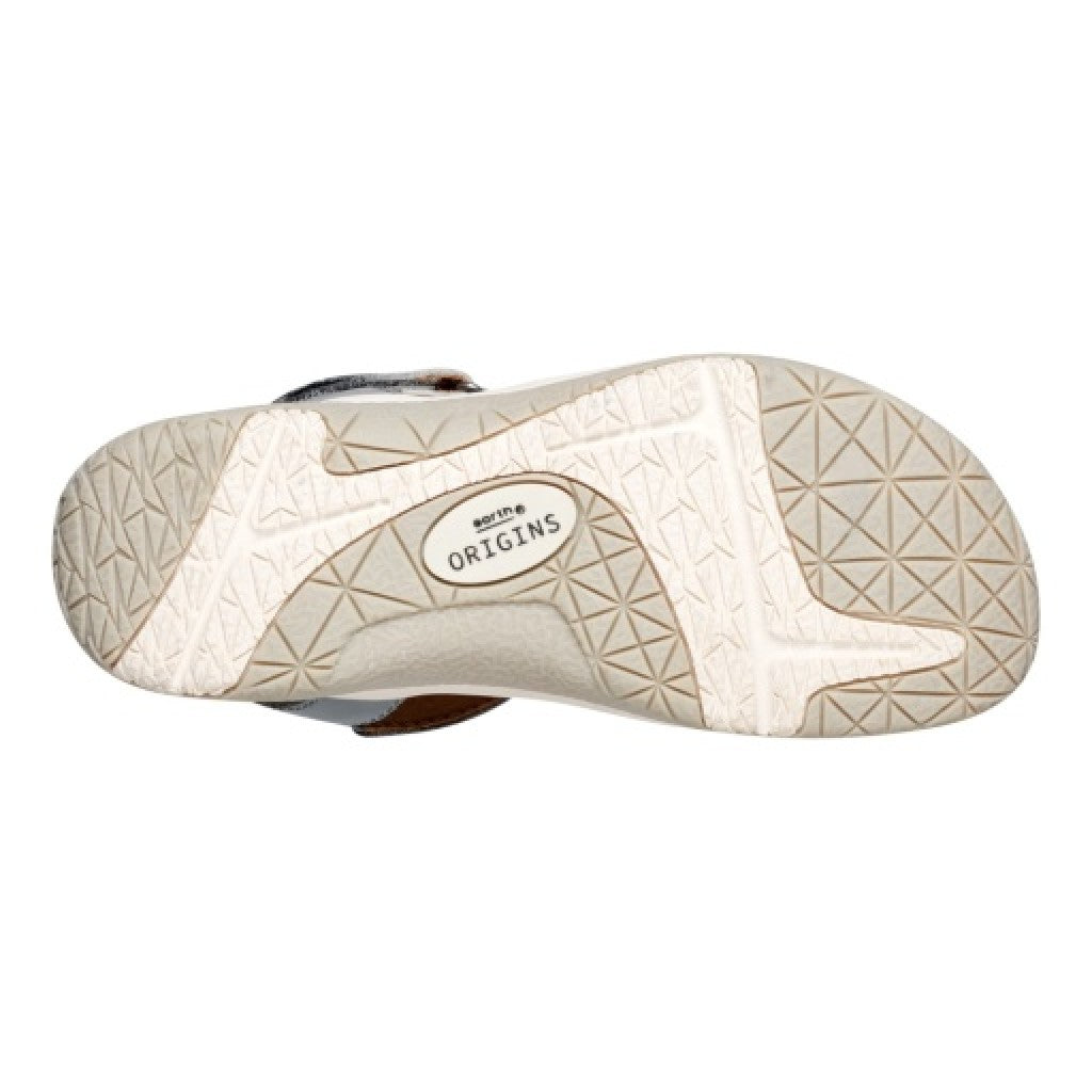 Earth Sterling Arch-Support Cushioned Strappy Women's Flat Sandal - Medium Blue - 5