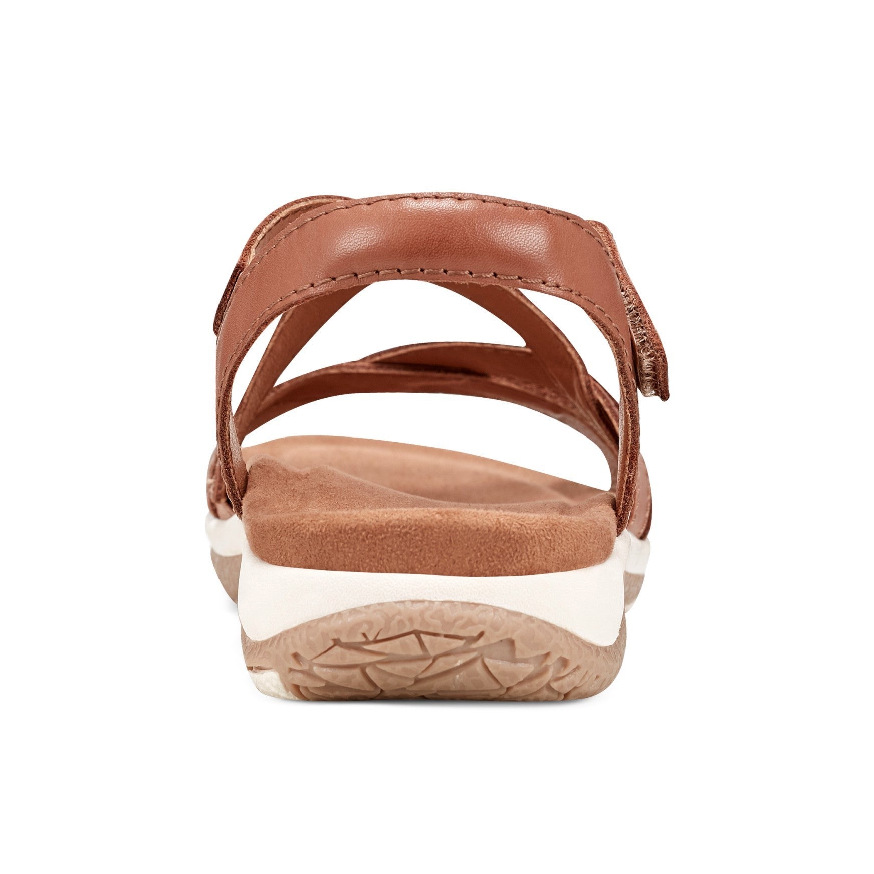 Earth Sterling Arch-Support Cushioned Strappy Women's Flat Sandal - Medium Natural Leather - 4