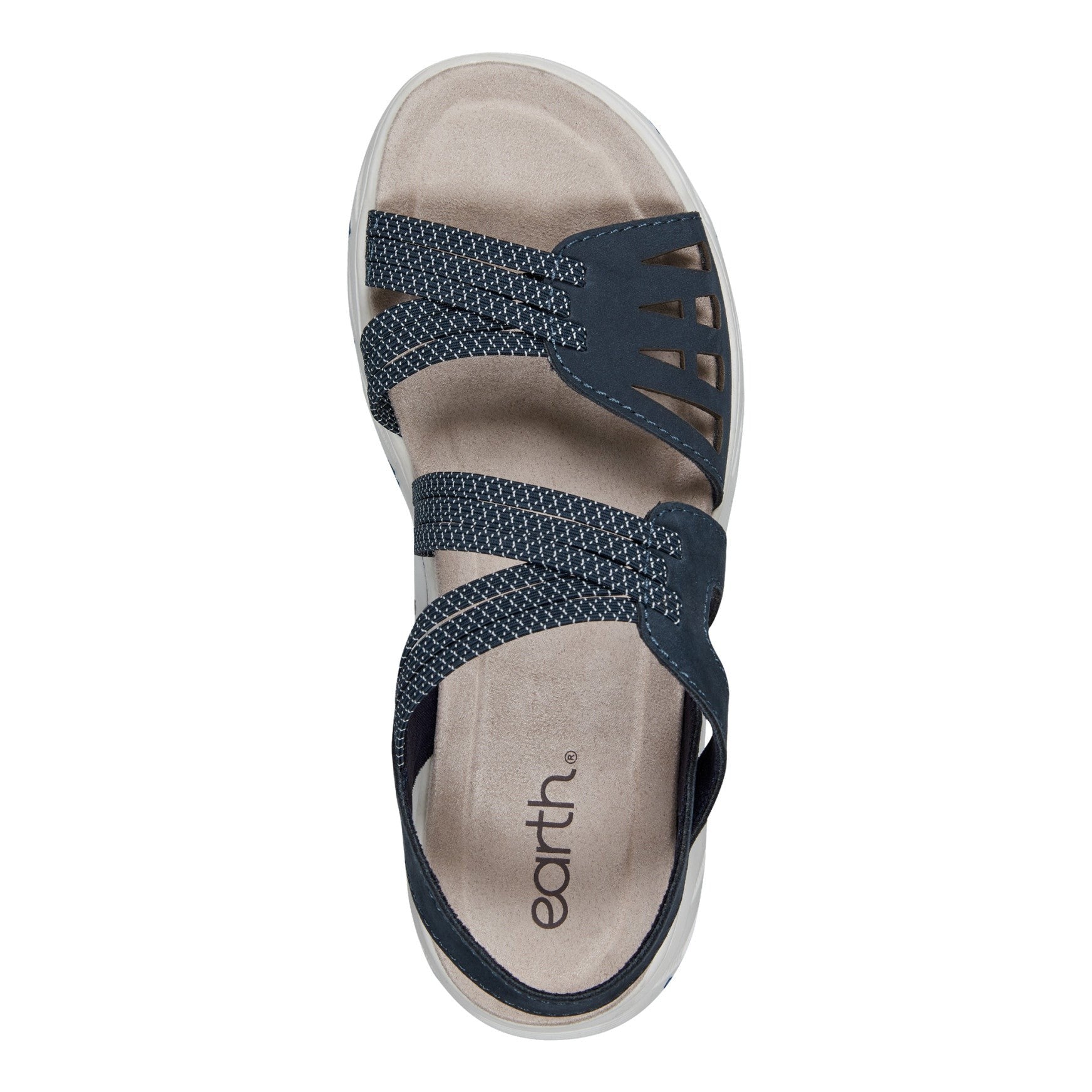 Earth Vernon Strappy Slingback Cushioned Arch Support Women's Casual Flat Sandal - Dark Blue - 5