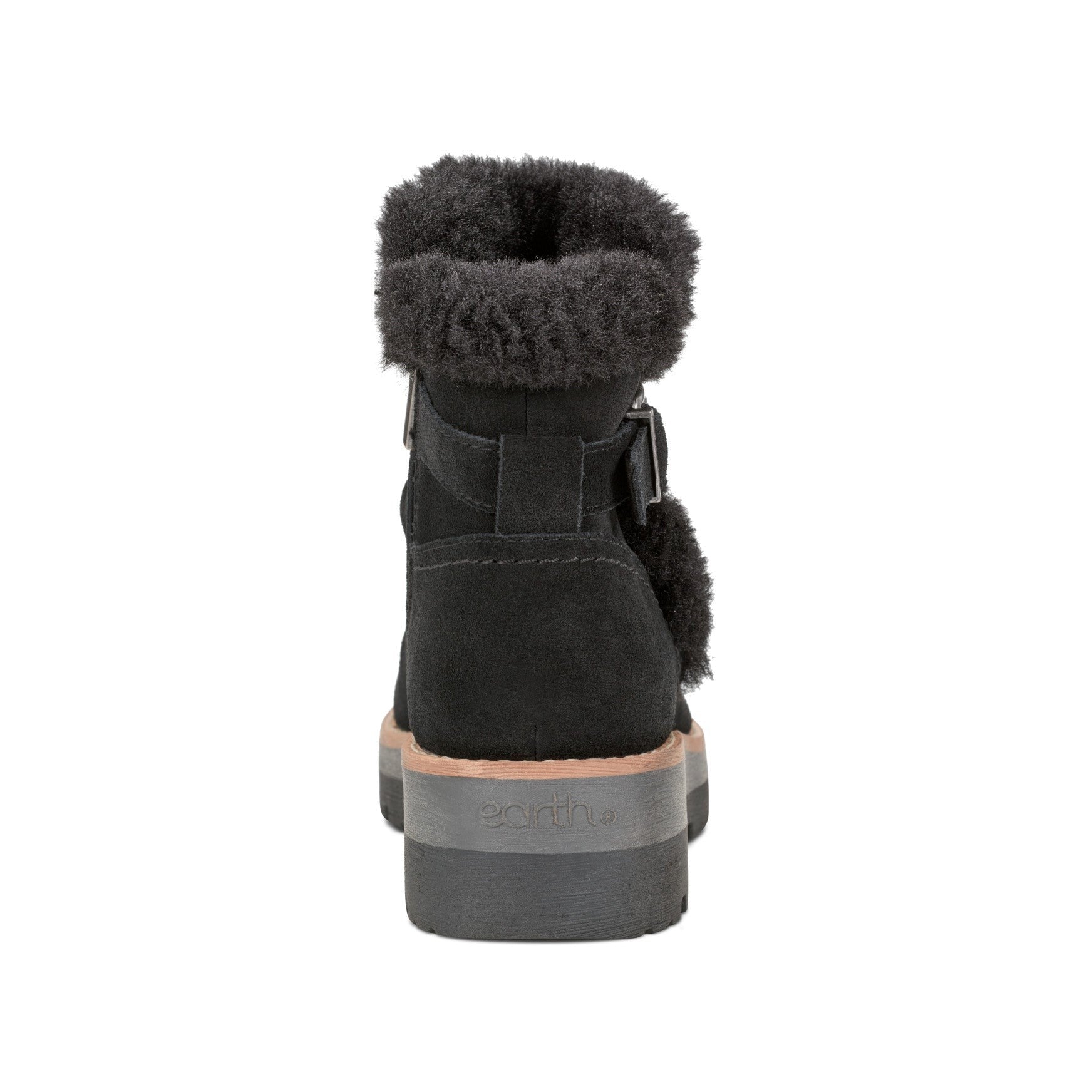Earth Yara Waterproof Suede Lug-Sole Cushioned Support Women's Ankle Boot - Black Suede - 4