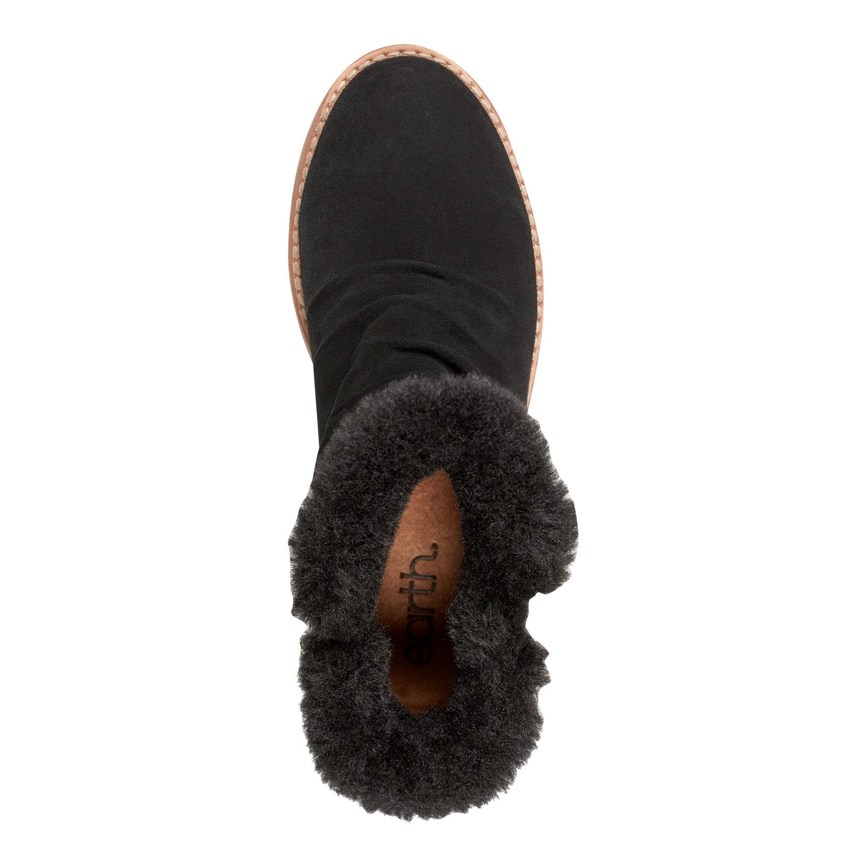 Earth Yara Waterproof Suede Lug-Sole Cushioned Support Women's Ankle Boot - Black Suede - 5