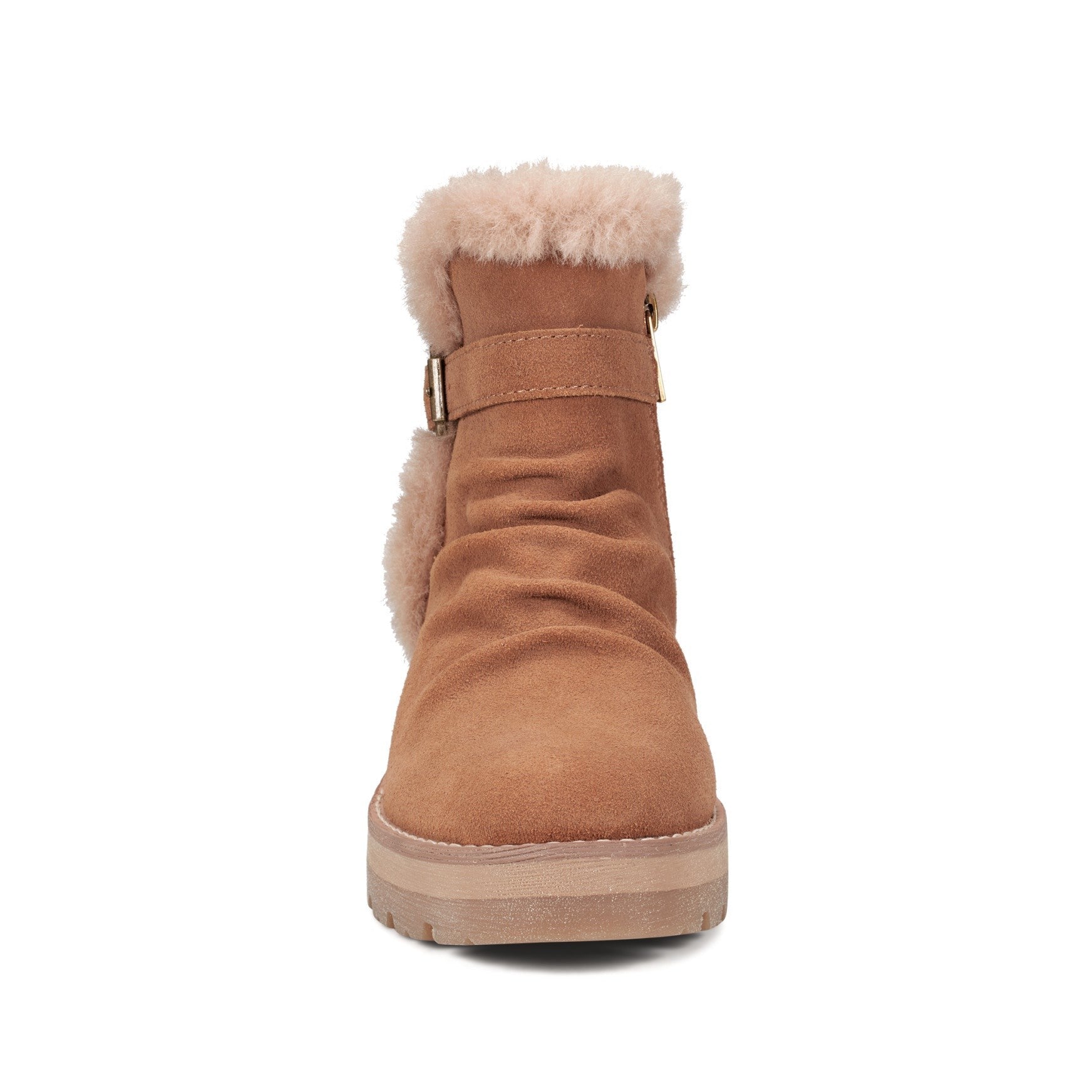 Earth Yara Waterproof Suede Lug-Sole Cushioned Support Women's Ankle Boot - Medium Natural Suede - 3