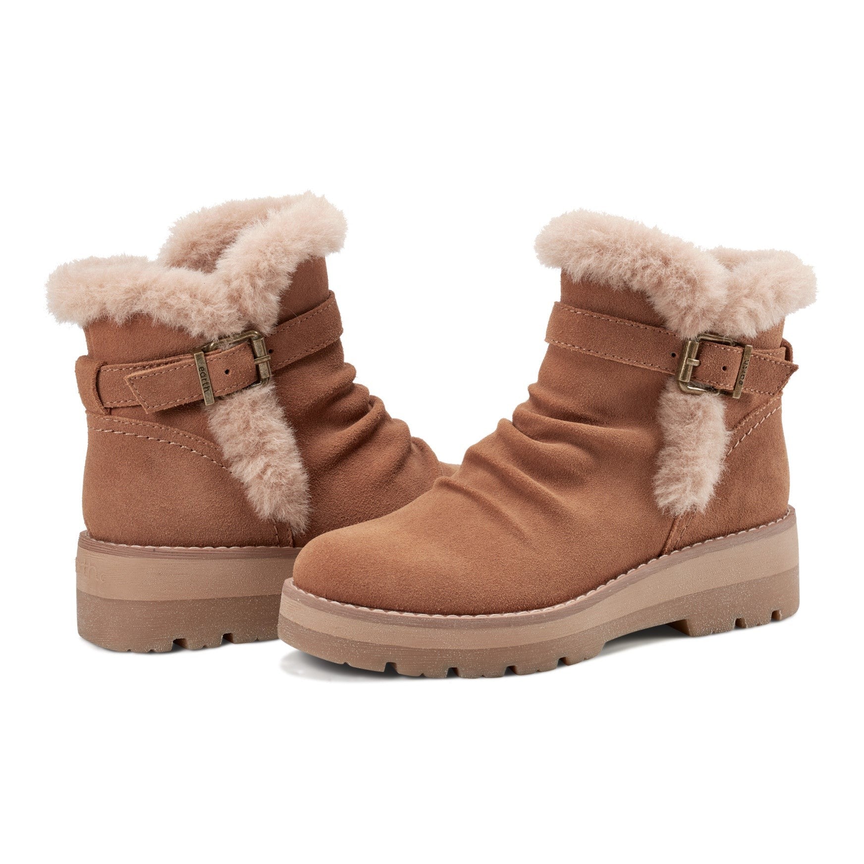 Earth Yara Waterproof Suede Lug-Sole Cushioned Support Women's Ankle Boot - Medium Natural Suede - 7