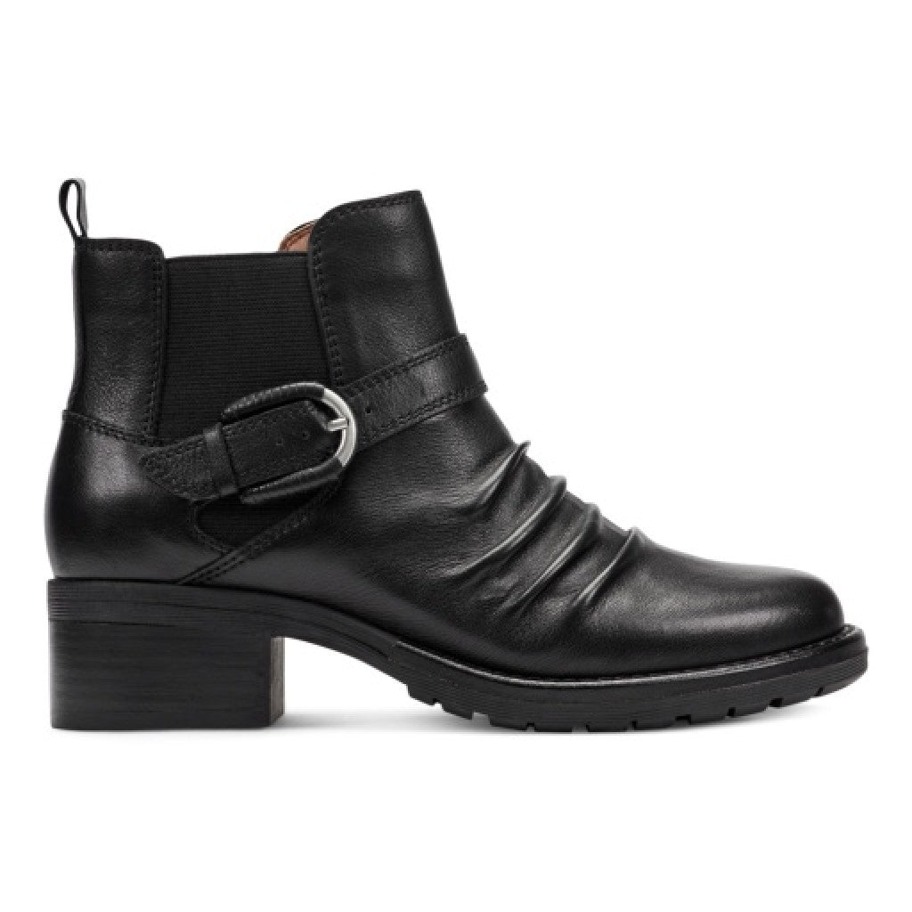 Earth Zane Suede Ruched Booties Cushioned Support Women's Booties - All Black - 2
