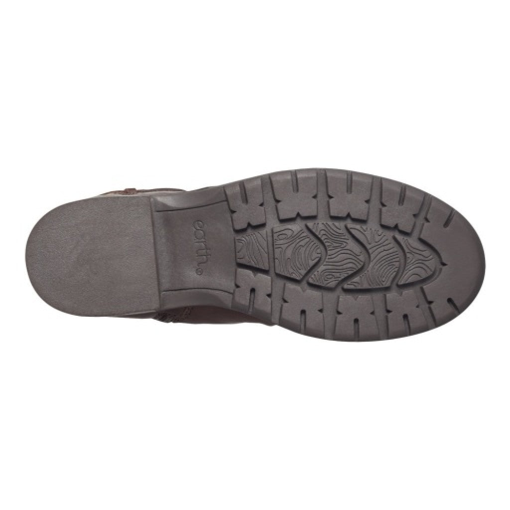 Earth Zane Suede Ruched Booties Cushioned Support Women's Booties - Dark Brown - 8