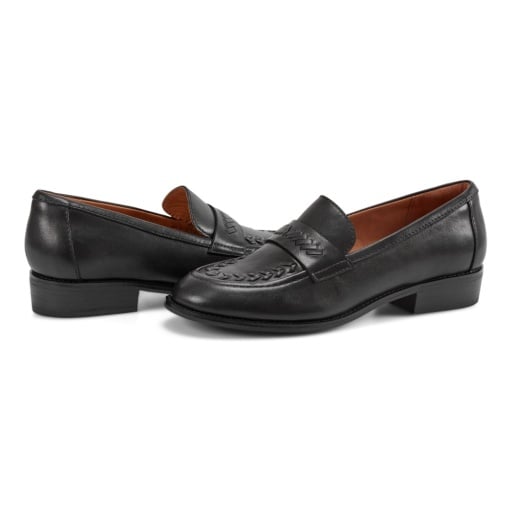 Earth Edith Women's Woven Slip-On Loafers - Black - View 7