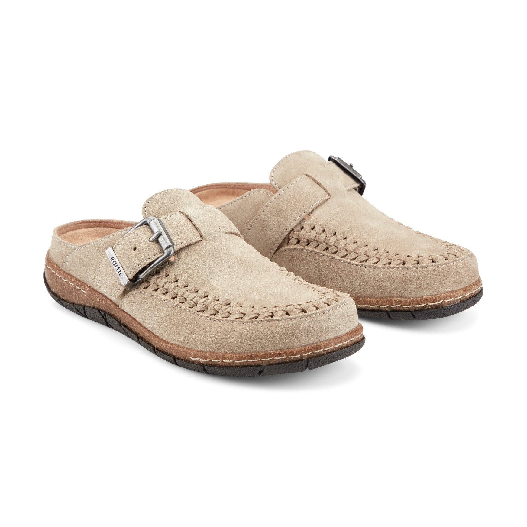 Earth Eileen Women's Cushioned Braided Suede Clogs - Light Taupe Suede - View 2