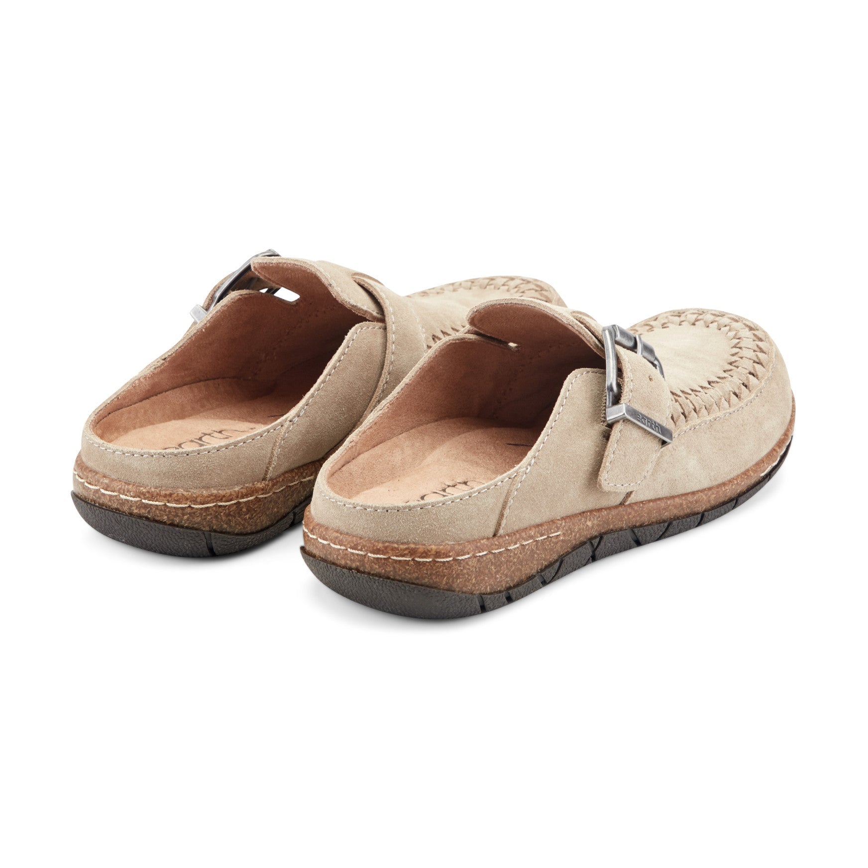 Earth Eileen Women's Cushioned Braided Suede Clogs - Light Taupe Suede - View 3