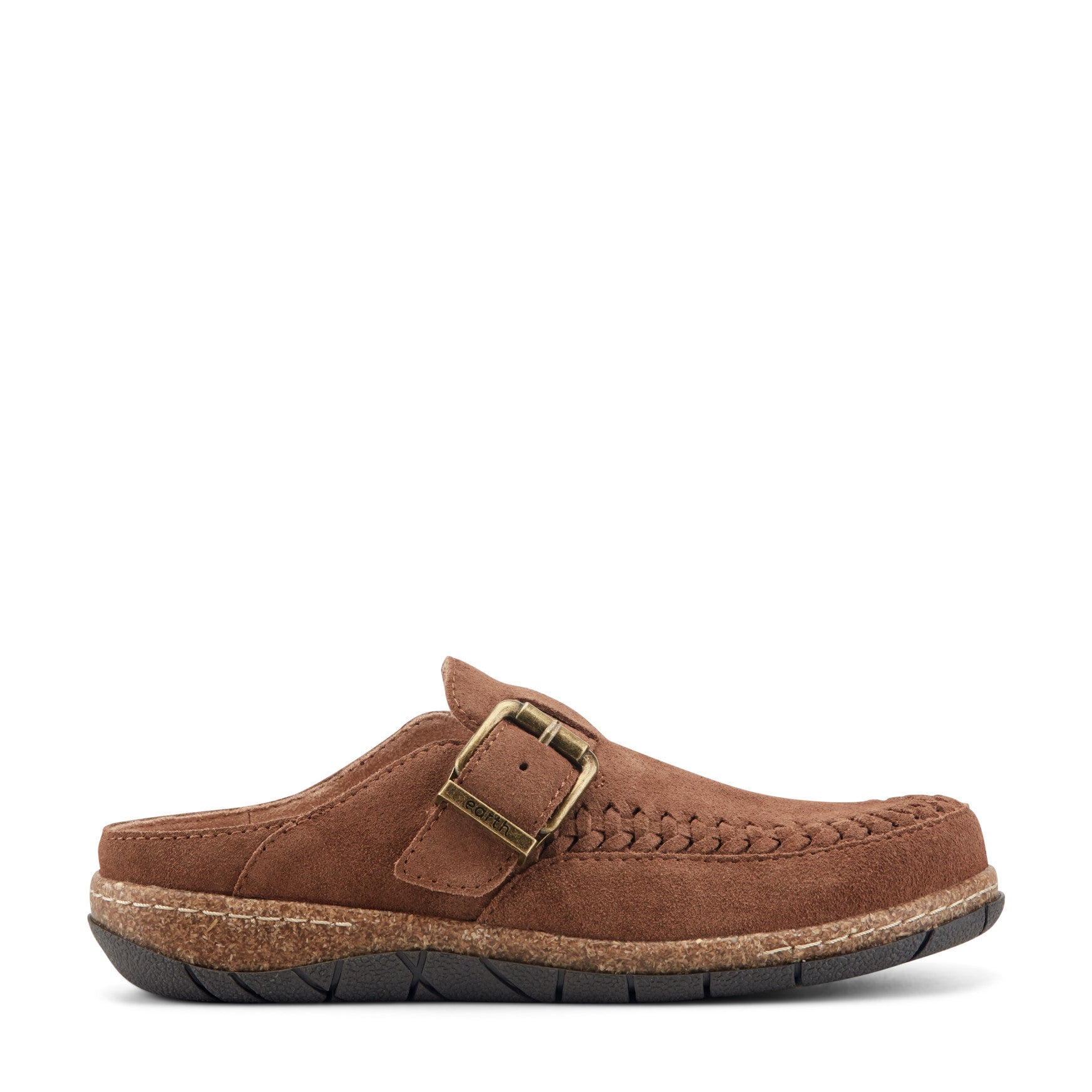 Earth Eileen Women's Cushioned Braided Suede Clogs - Medium Brown Suede - View 1